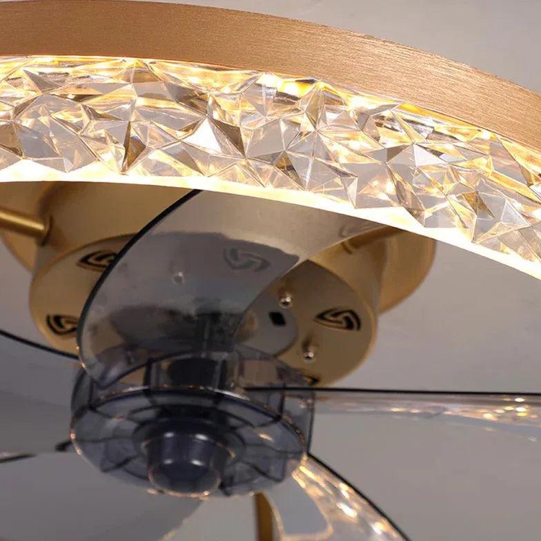 Modern Ring Light Ceiling Fan with LED Lighting - Perfect for Living Room, Bedroom, and Home Office