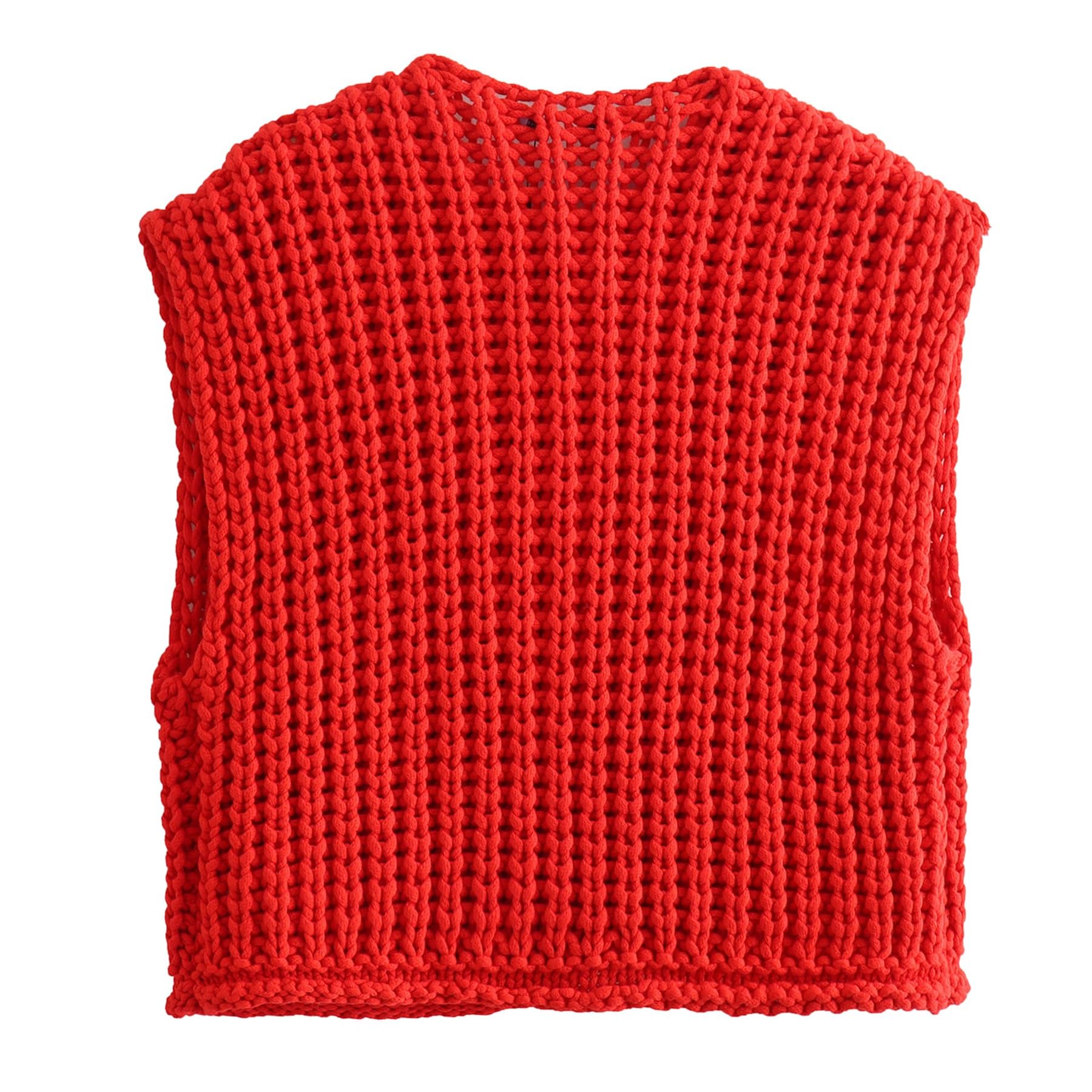 Women's Sleeveless Cropped Cardigan - Casual Chunky Knit Button Down Open Front Sweater Vest with Pockets | Perfect for Spring Layering, Office Wear & Weekend Outfits