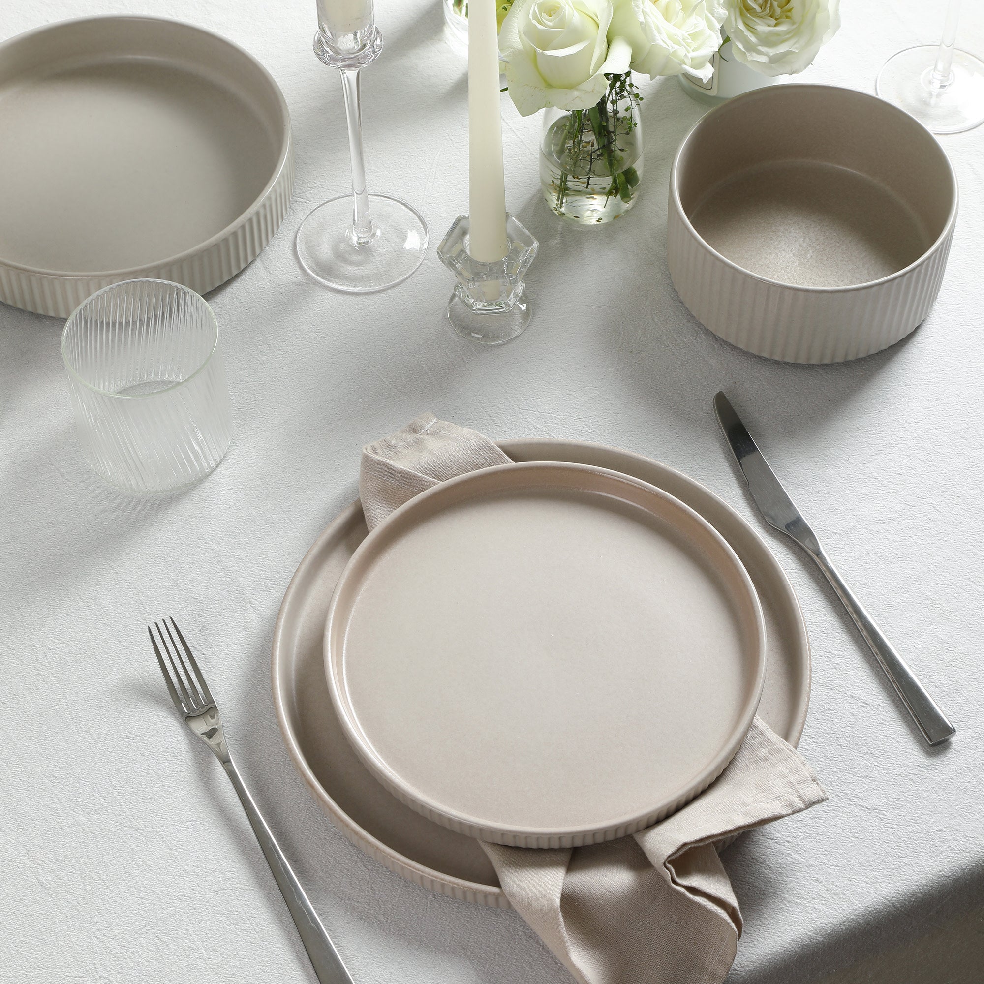 Haven Stoneware Salad Plate - Beige Ceramic Dinner Plate for Everyday Use, Restaurants & Home Dining | Durable & Stylish Tableware