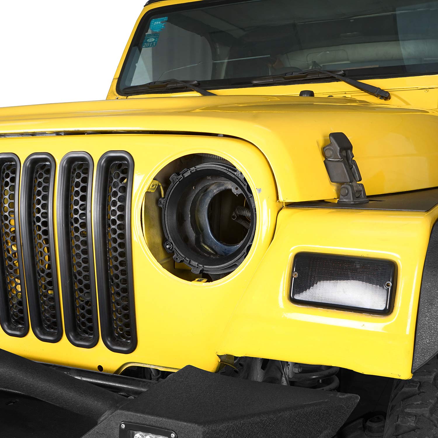 u-Box 7-Inch Headlight Mount Ring Bracket Overlay Retainer - Replacement Compatible with Jeep Wrangler TJ 1997-2006 Models - Perfect for Off-Roading & Night Driving Upgrades