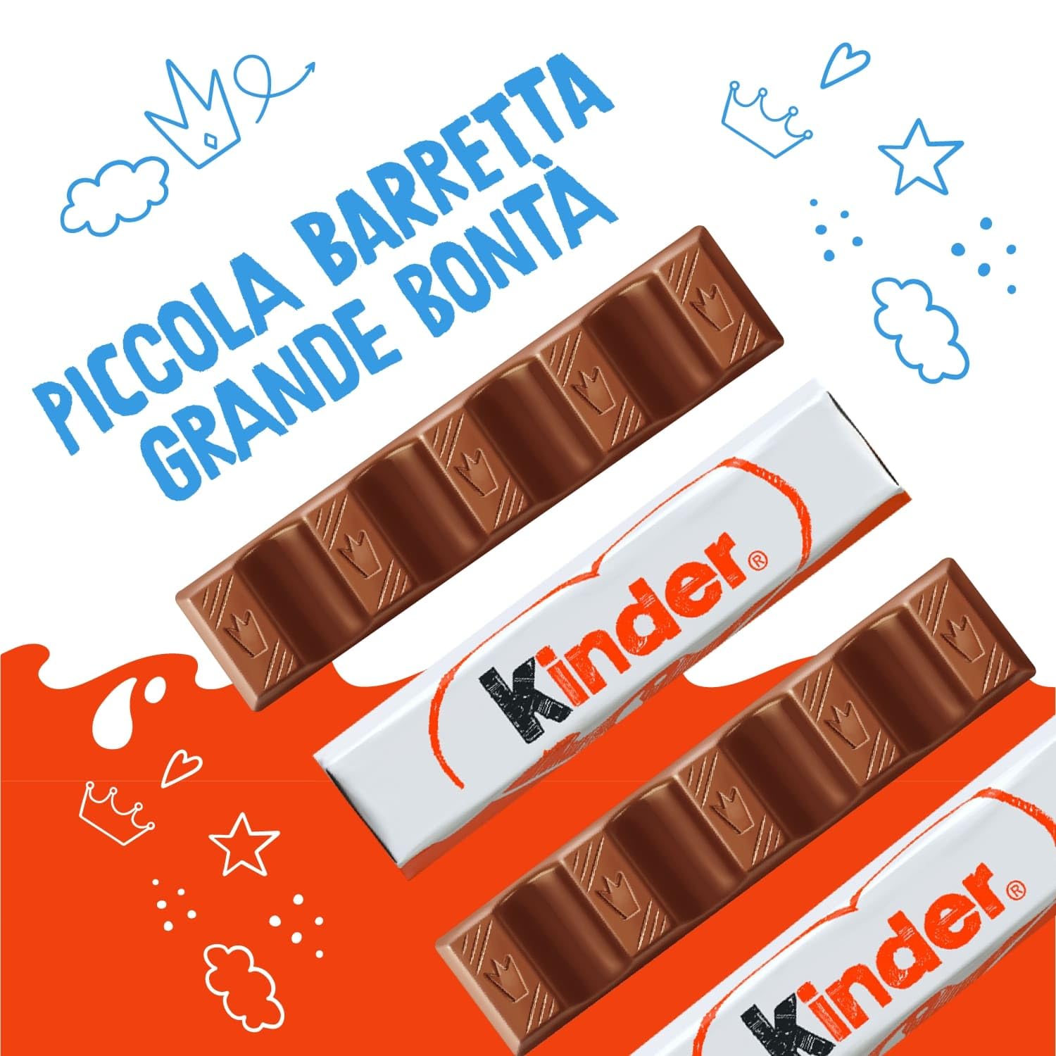 Kinder Chocolate Bar 100g - Delicious Italian Milk Chocolate Treat for Kids & Adults - Perfect for Snacking, Lunchboxes, and Party Favors