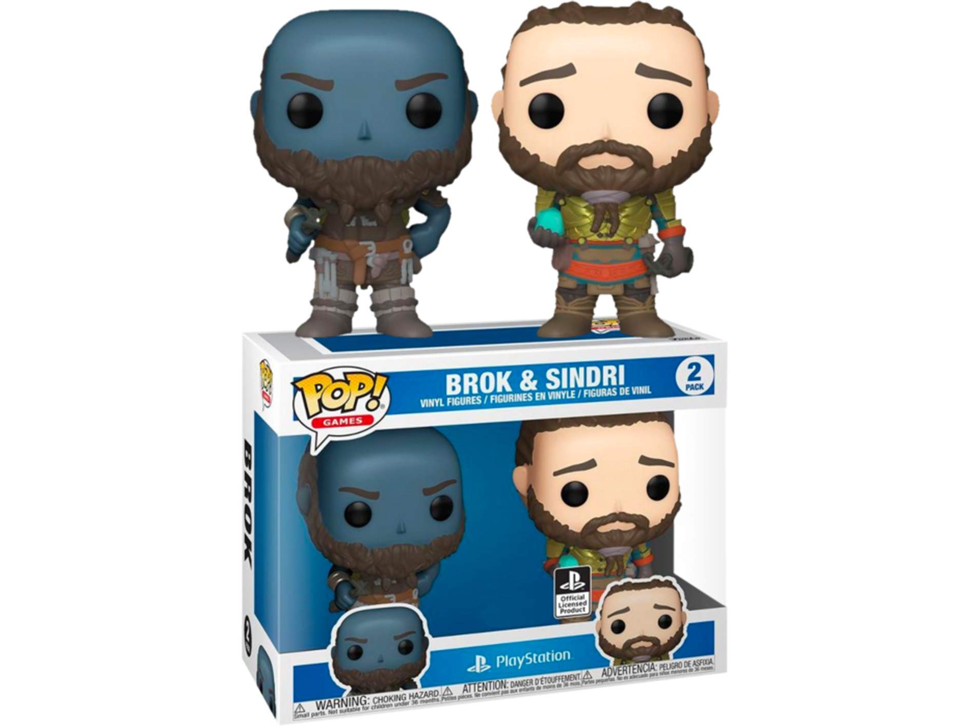Funko POP! Games: PlayStation Brok & Sindri 2-Pack Action Figure Set - Perfect for God of War Fans & Collectors - Display for Gaming Room, Office, or Gift for Gamers