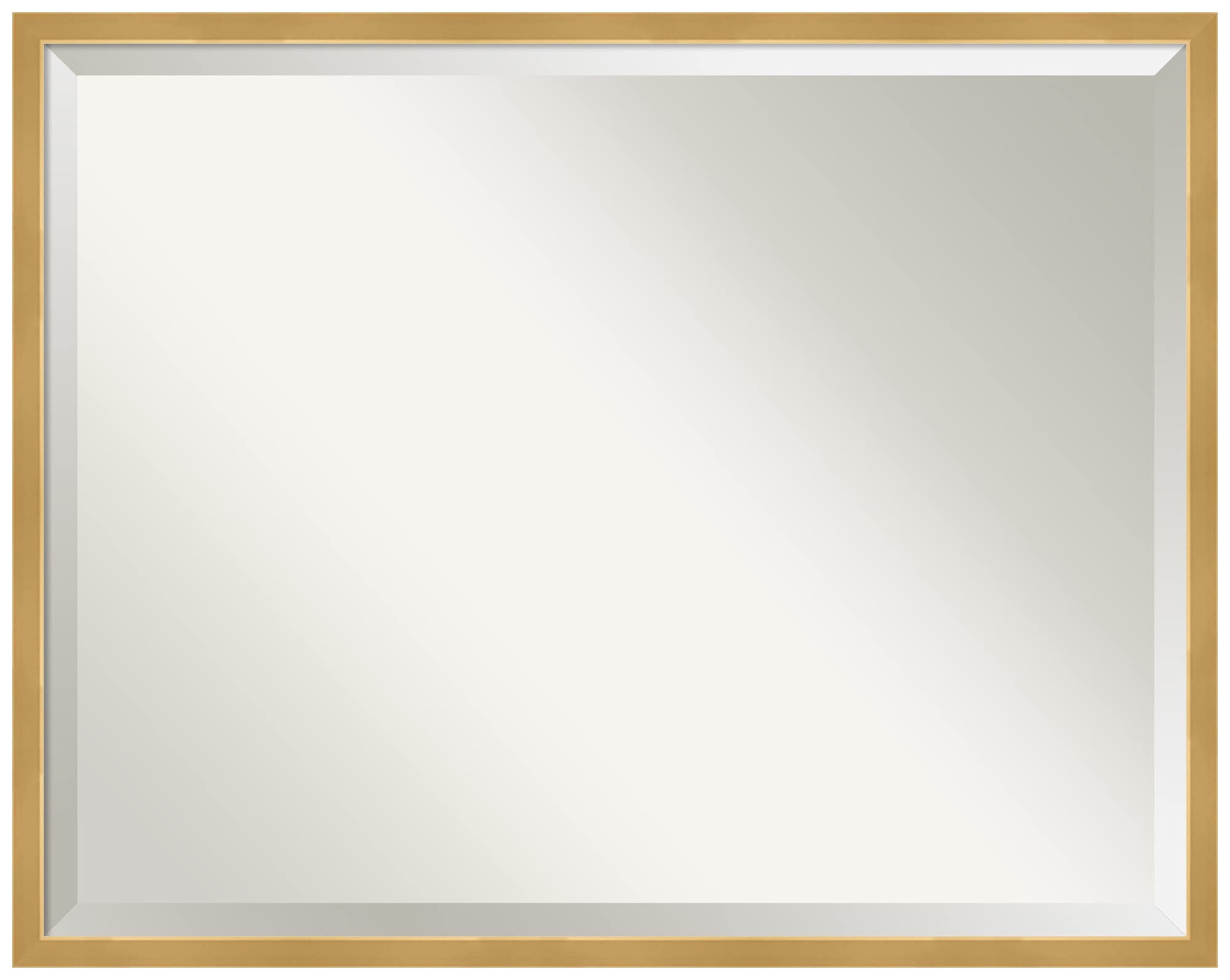 Amanti Art 24x30 Inch Gold Wall Mirror - Large Modern Rectangle Bathroom & Living Room Decor with Polished Wood Frame, Horizontal or Vertical Hanging - Perfect for Vanity, Entryway, and Bedroom Wall Decor