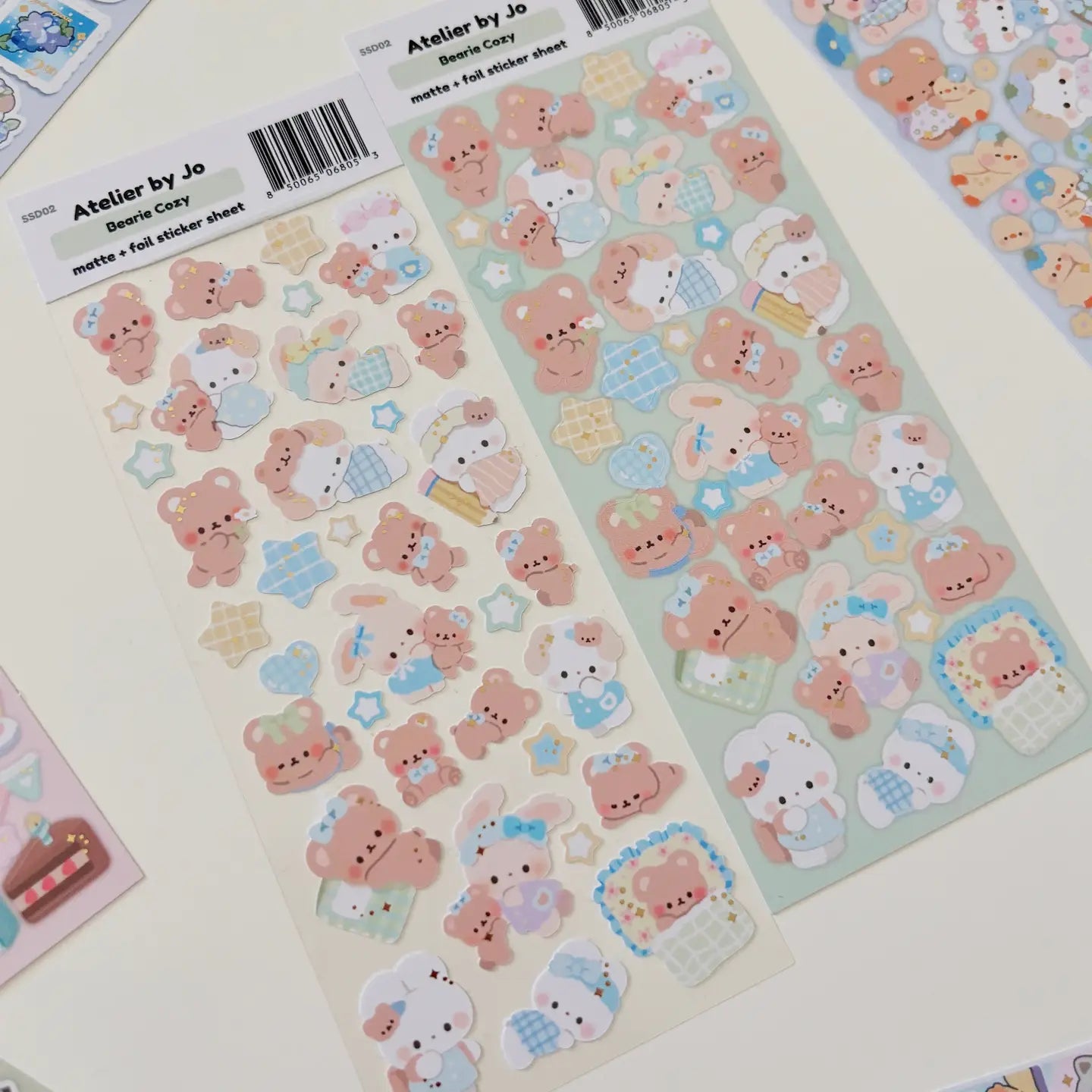 Bearie Cozy Sticker Sheet - Cute Cartoon Animal Stickers for Scrapbooking, Journals, Planners & DIY Crafts - Waterproof Vinyl Decals for Laptops, Phones & Water Bottles