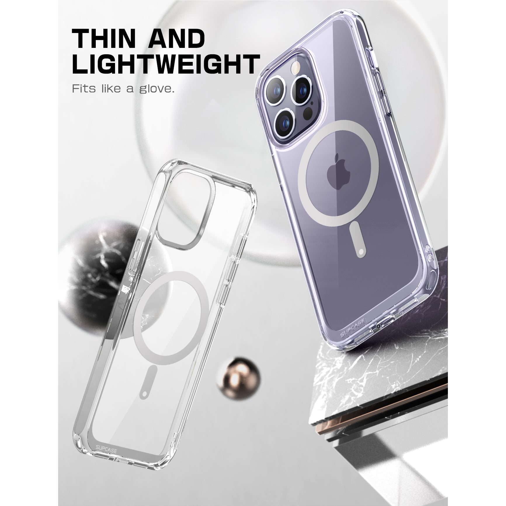 iPhone 14 Pro Case 6.1 Inch - Unicorn Beetle MAG Slim Clear Protective Cover with MagSafe Compatibility | Perfect for Everyday Use, Travel & Wireless Charging