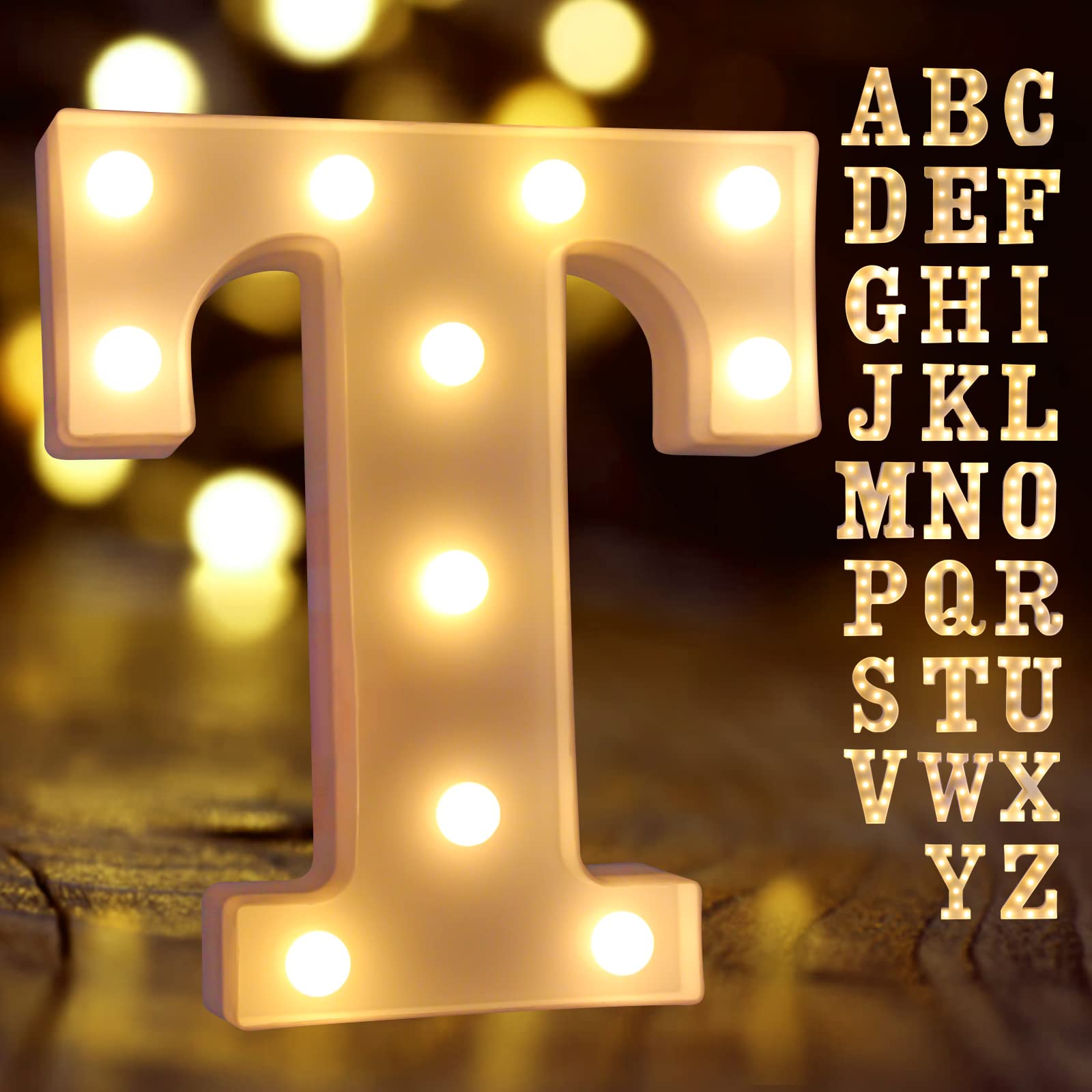 Laerjin Marquee LED Light Up Letters & Numbers - Decorative Wedding Birthday Christmas Party Sign for Home Bar Night Light - Perfect for Wedding Backdrops, Birthday Decor, and Holiday Lighting