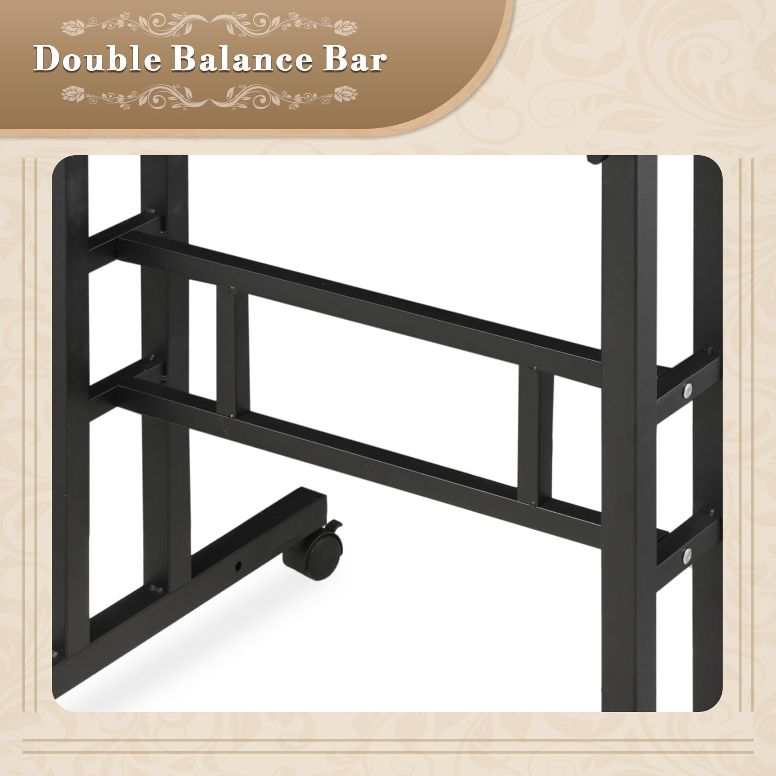 Adjustable Height Rolling Desk - Mobile Portable Laptop Stand Cart with Wheels, Small Sit to Stand Computer Table Workstation for Home Office (Black) | Perfect for Remote Work, Small Spaces & Ergonomic Workspaces