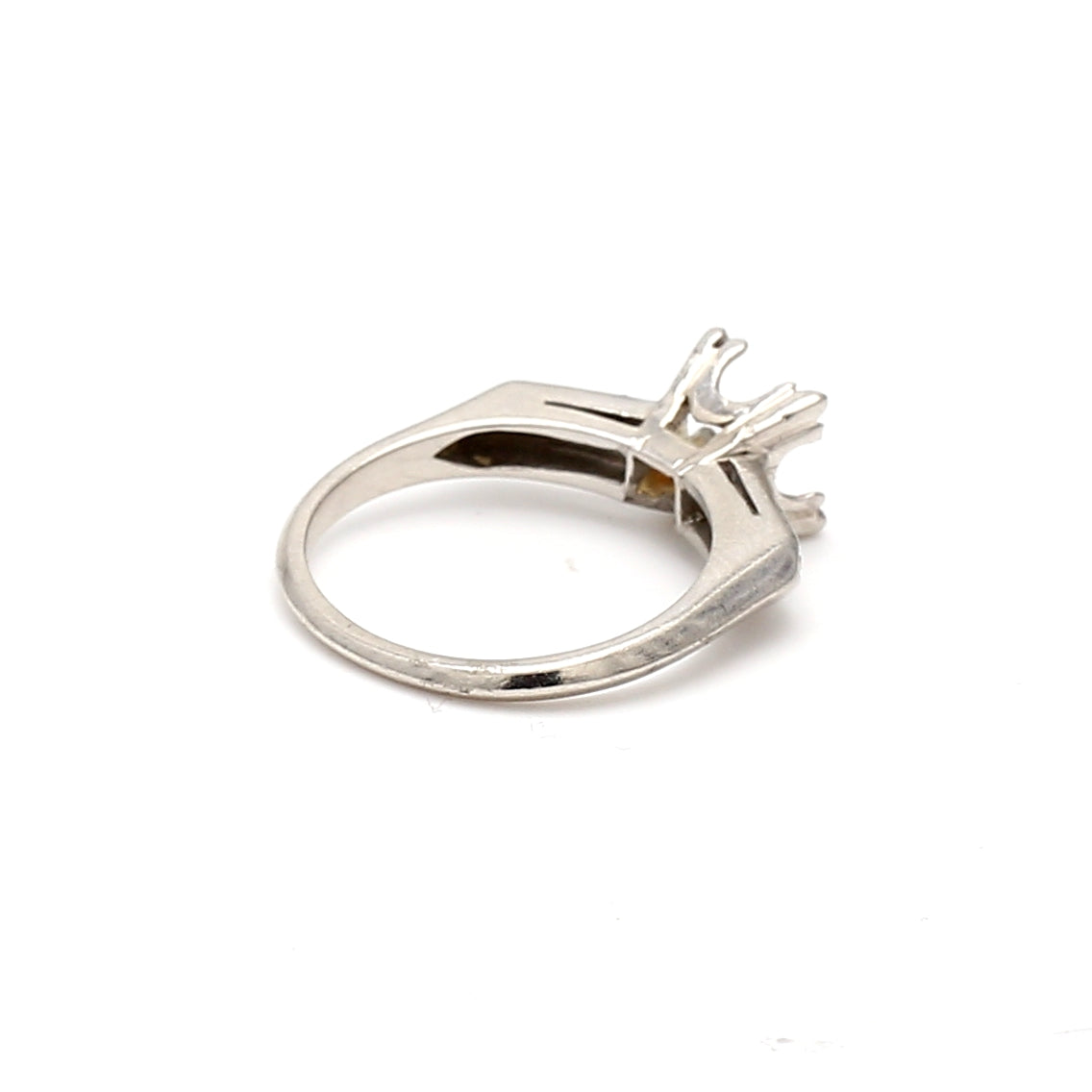 0.12 Carat Old European Cut H VS2 Diamond Platinum Semi Mount Ring - Vintage Bridal Jewelry for Engagement & Wedding Bands