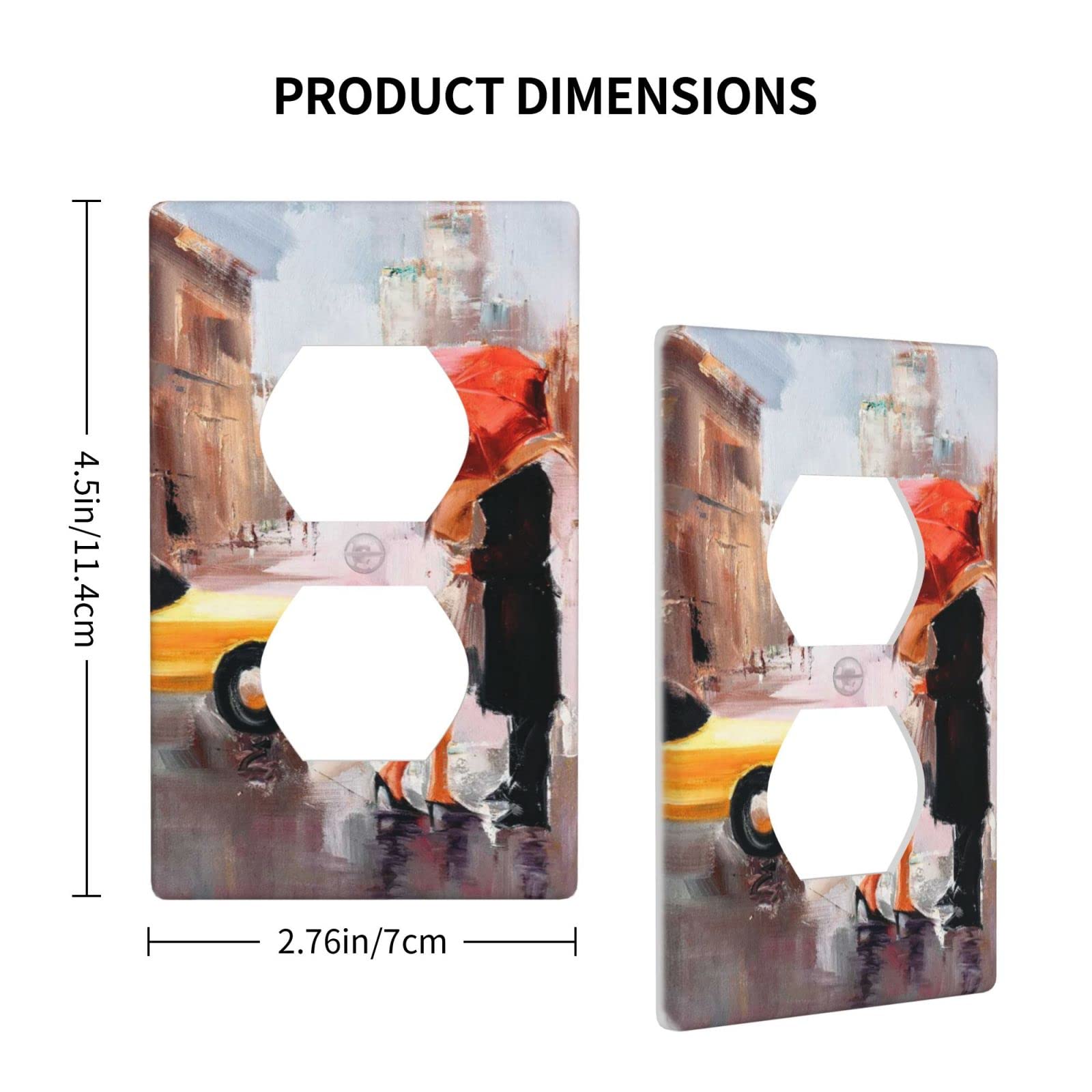 Abstract Oil Painting Couple Kissing in the Rain Light Switch Cover - Decorative Wall Plate for Home & Office - Perfect for Bedroom, Living Room, or Romantic Gift