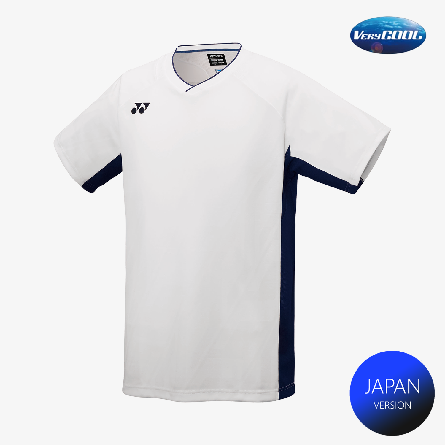 Yonex Men's Crew Neck Performance Tennis Shirt 10632 - Moisture Wicking, Breathable White Tee for Tennis, Golf & Casual Wear