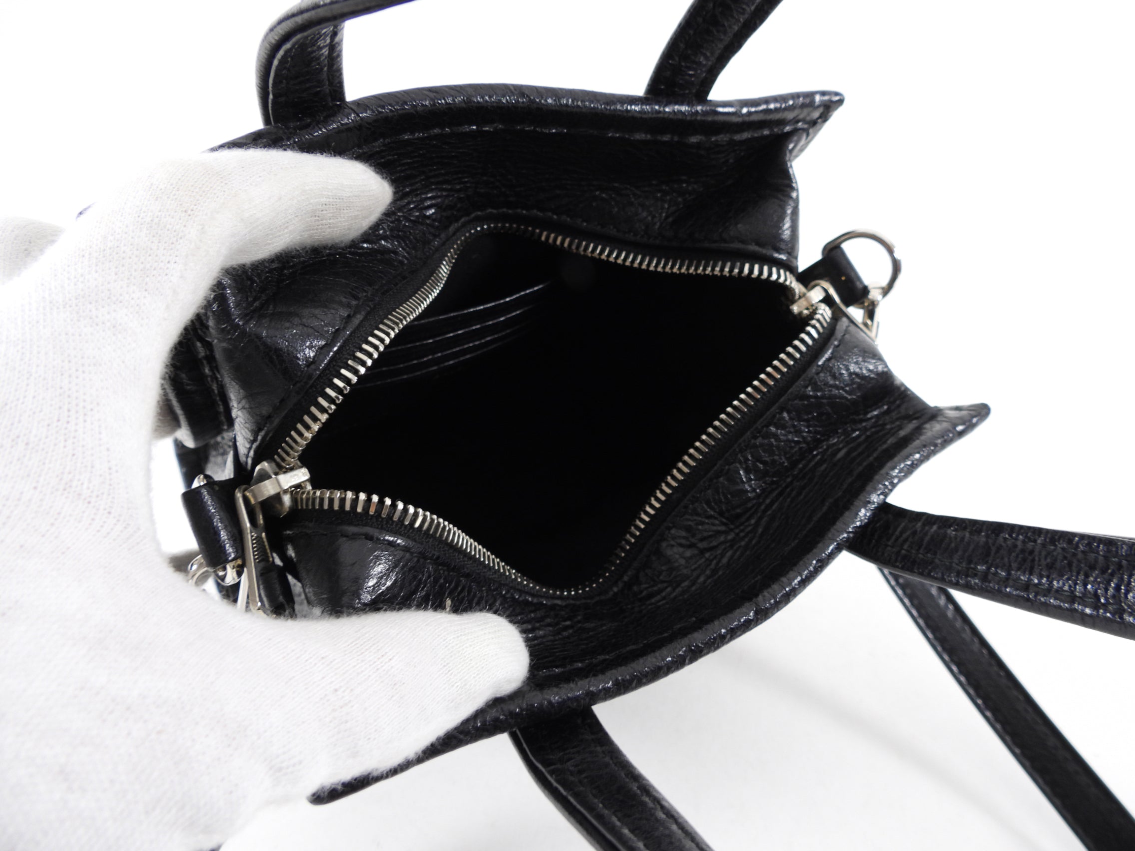 Balenciaga Black XXS Bazar Crossbody Tote Bag for Women - Stylish Mini Shoulder Handbag for Daily Use, Travel & Shopping