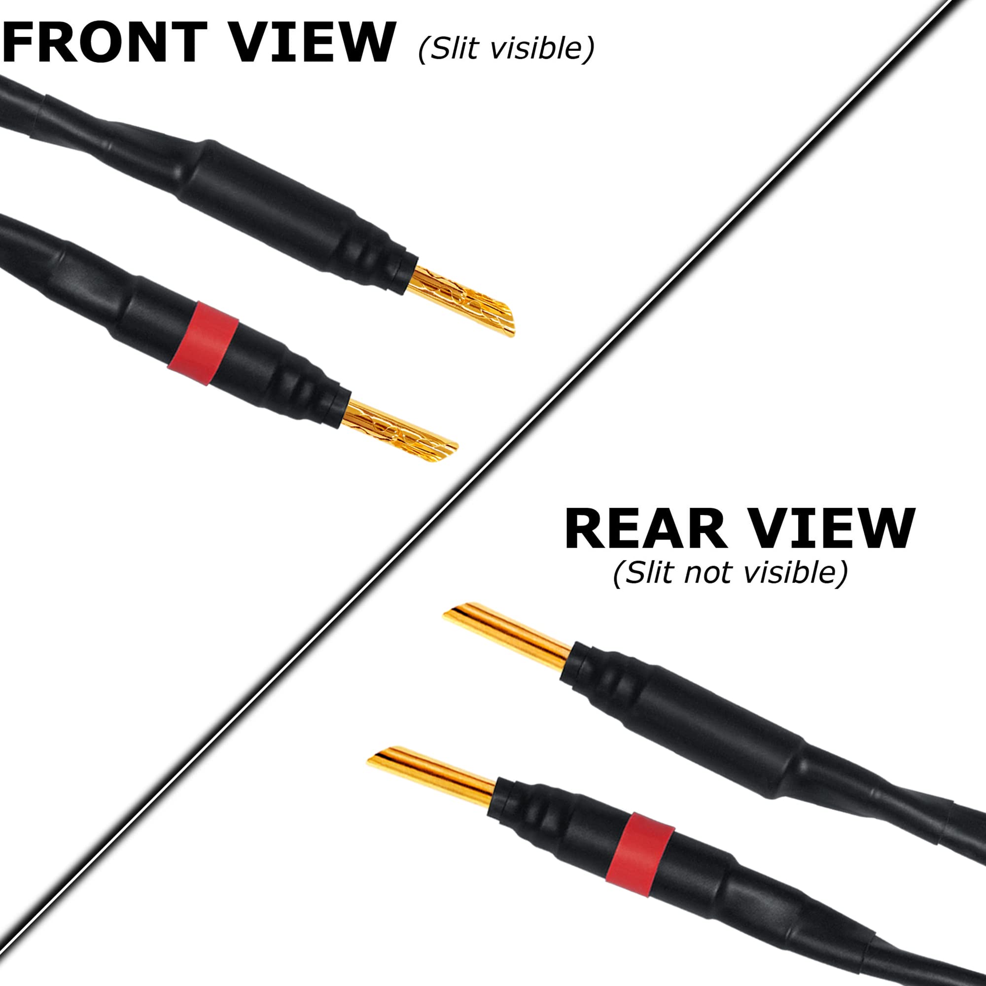 WORLDS BEST CABLES 10 Foot Audiophile Grade Speaker Cable - Canare 4S11 HiFi Star-Quad with Eminence Gold Banana & Spade Connectors - Perfect for Home Theater & High-End Audio Systems