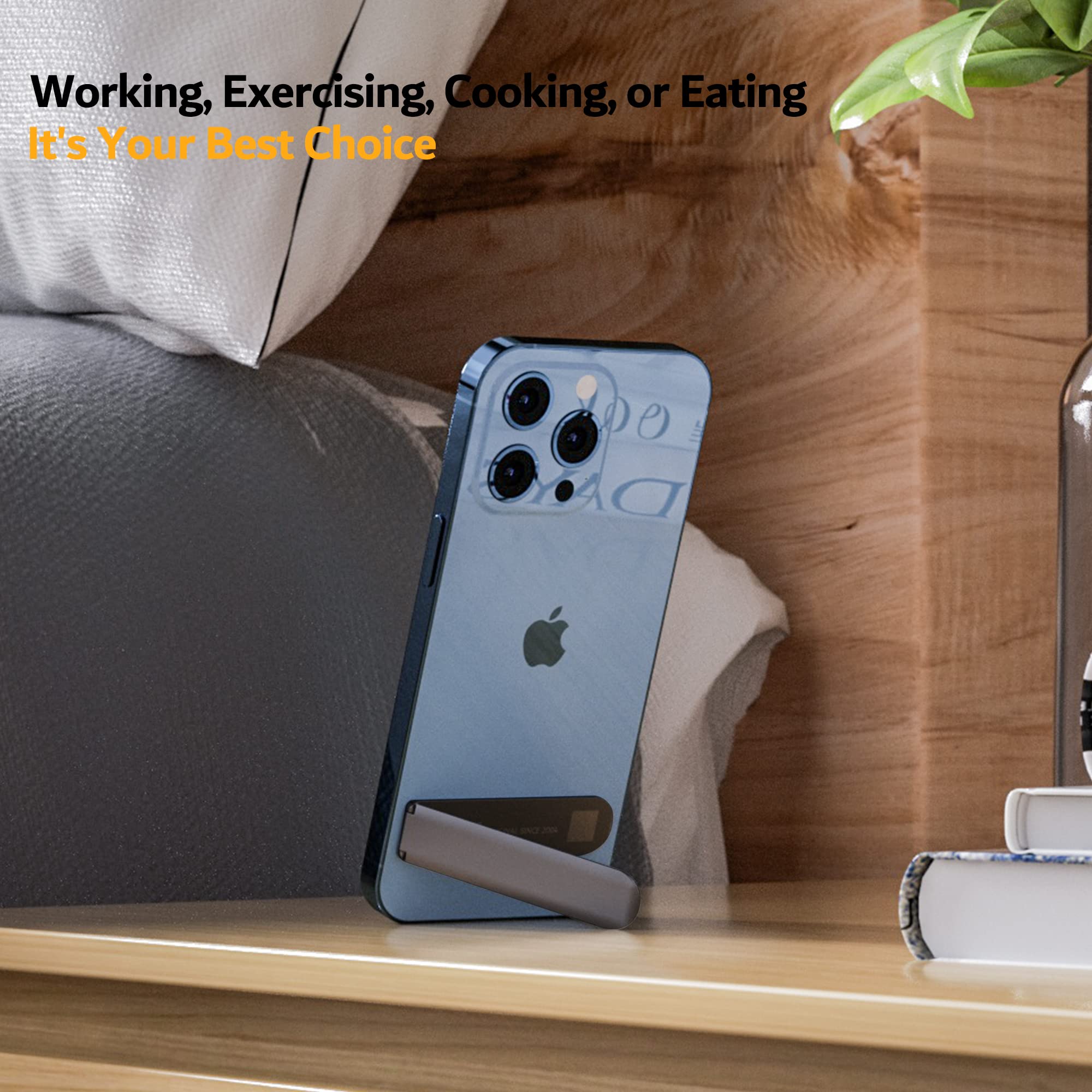 PZOZ Adjustable Phone Kickstand - Vertical & Horizontal Stand for iPhone 16/15/14/13/12/Pro Max/Mini/SE & Samsung Galaxy S22 - Gray - Perfect for Desk, Car, Travel & Hands-Free Viewing