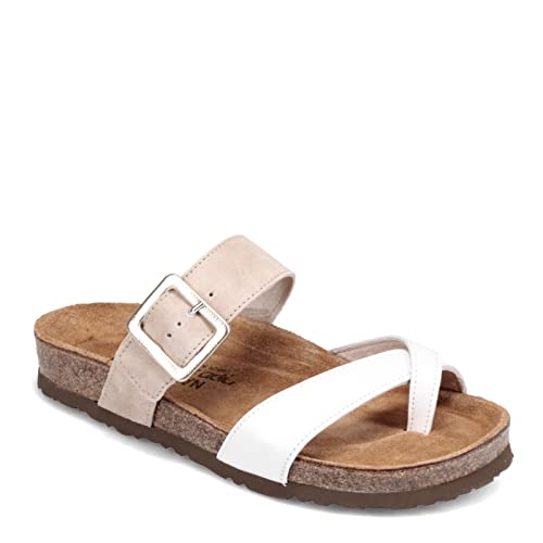 White Pearl Lthr/Sand Stone Suede