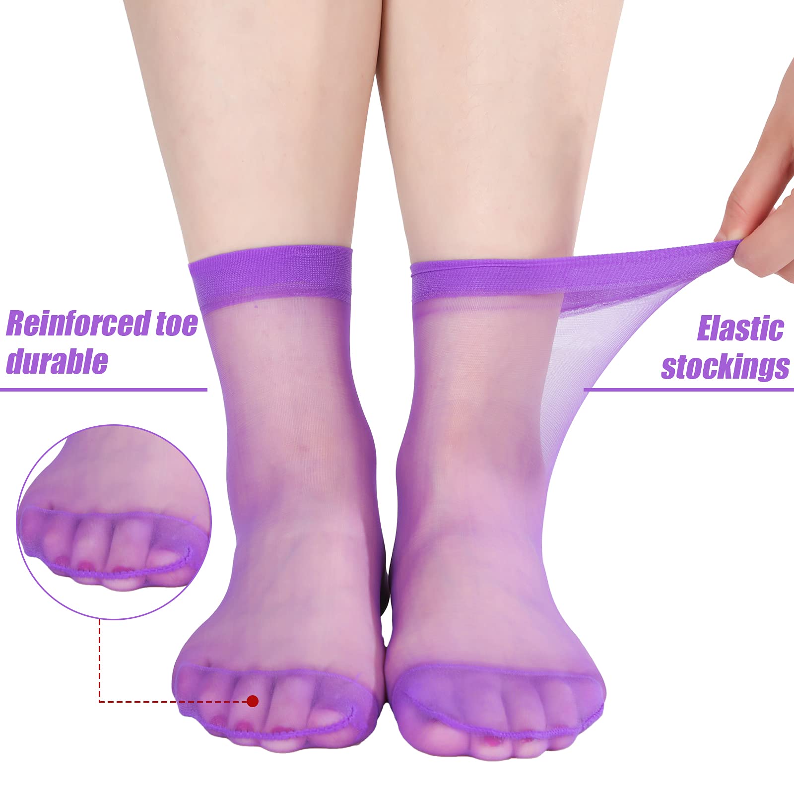 12 Pairs Sheer Ankle Socks for Women - Thin Nylon Transparent No-Show Socks, Breathable Dress Stockings for Girls & Ladies | Perfect for Office, Weddings & Daily Wear