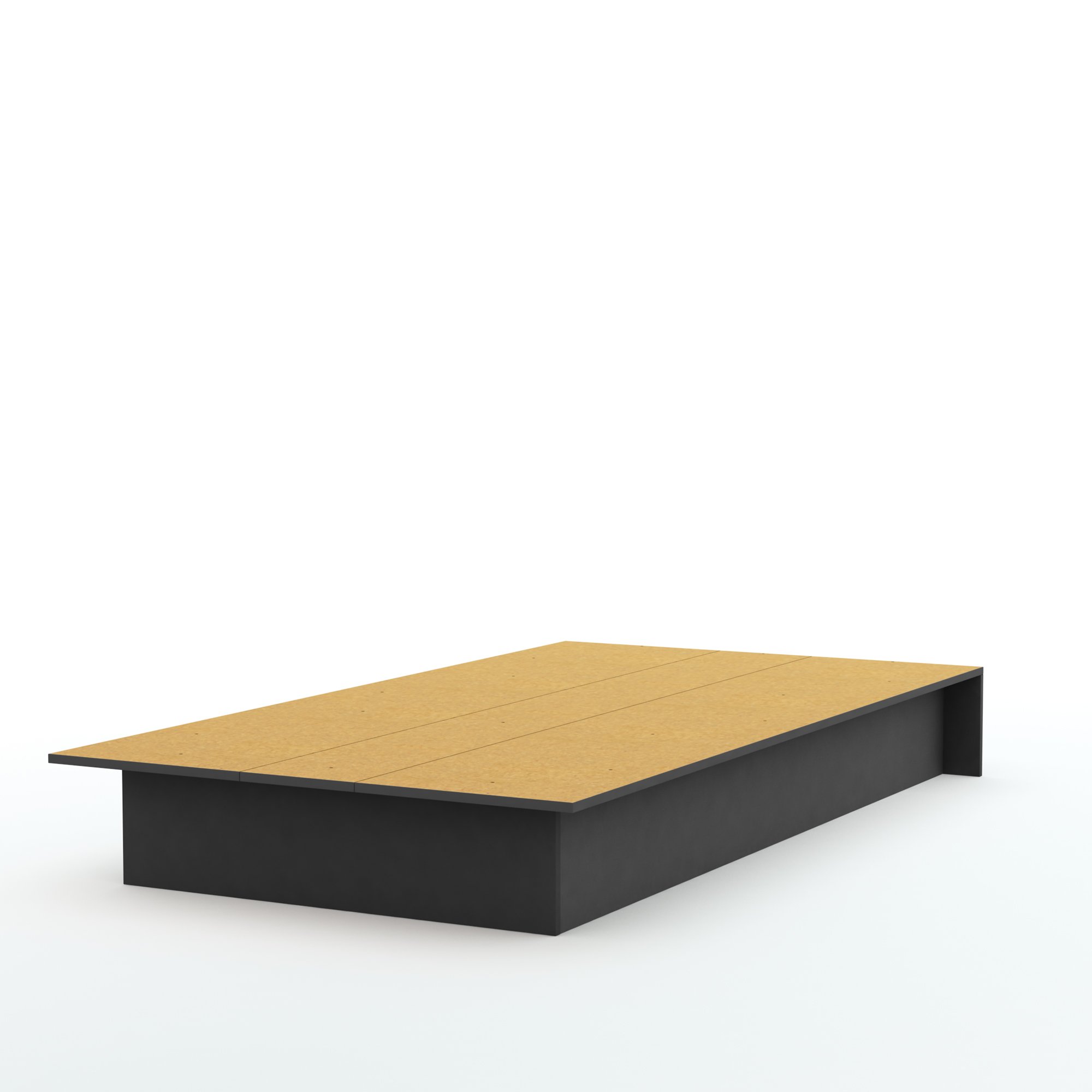 South Shore Libra Twin Size Platform Bed Frame - Pure Black Finish | Modern Minimalist Design for Kids & Teens Bedrooms | Easy Assembly & Sturdy Support