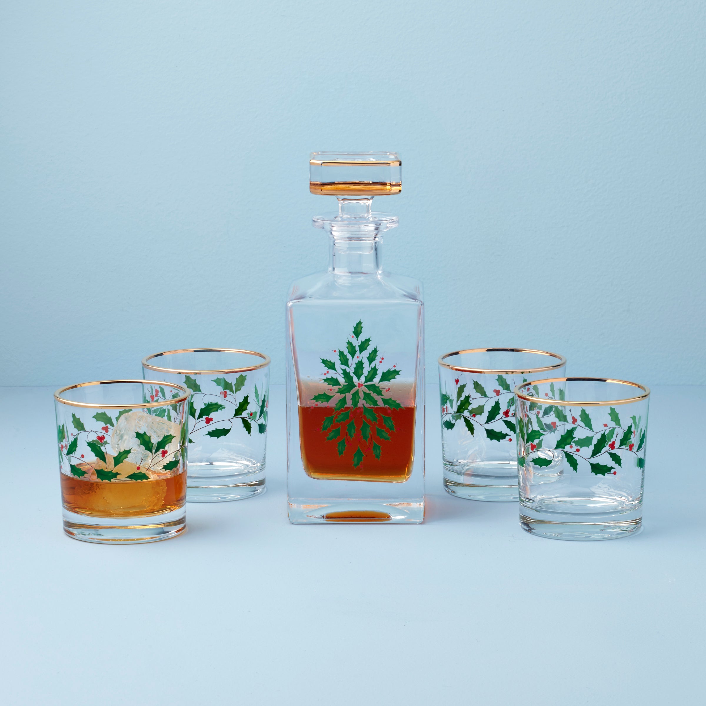 Premium 5-Piece Whiskey Decanter Set with Glasses - Elegant Home Bar Accessories for Gifts, Parties & Entertaining