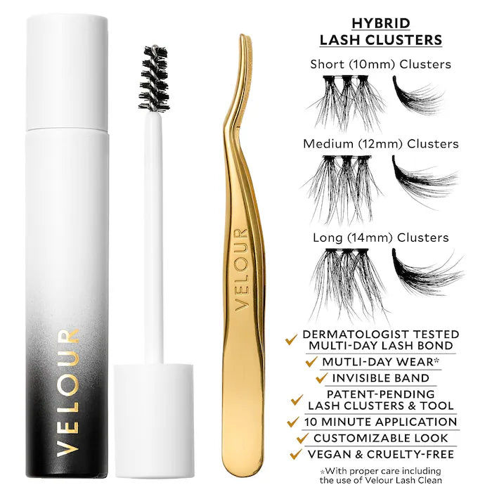 Velour Xtensions™ False Eyelash Kit - Natural & Fluffy Lashes for Dramatic Eye Makeup | Perfect for Parties, Weddings & Special Occasions