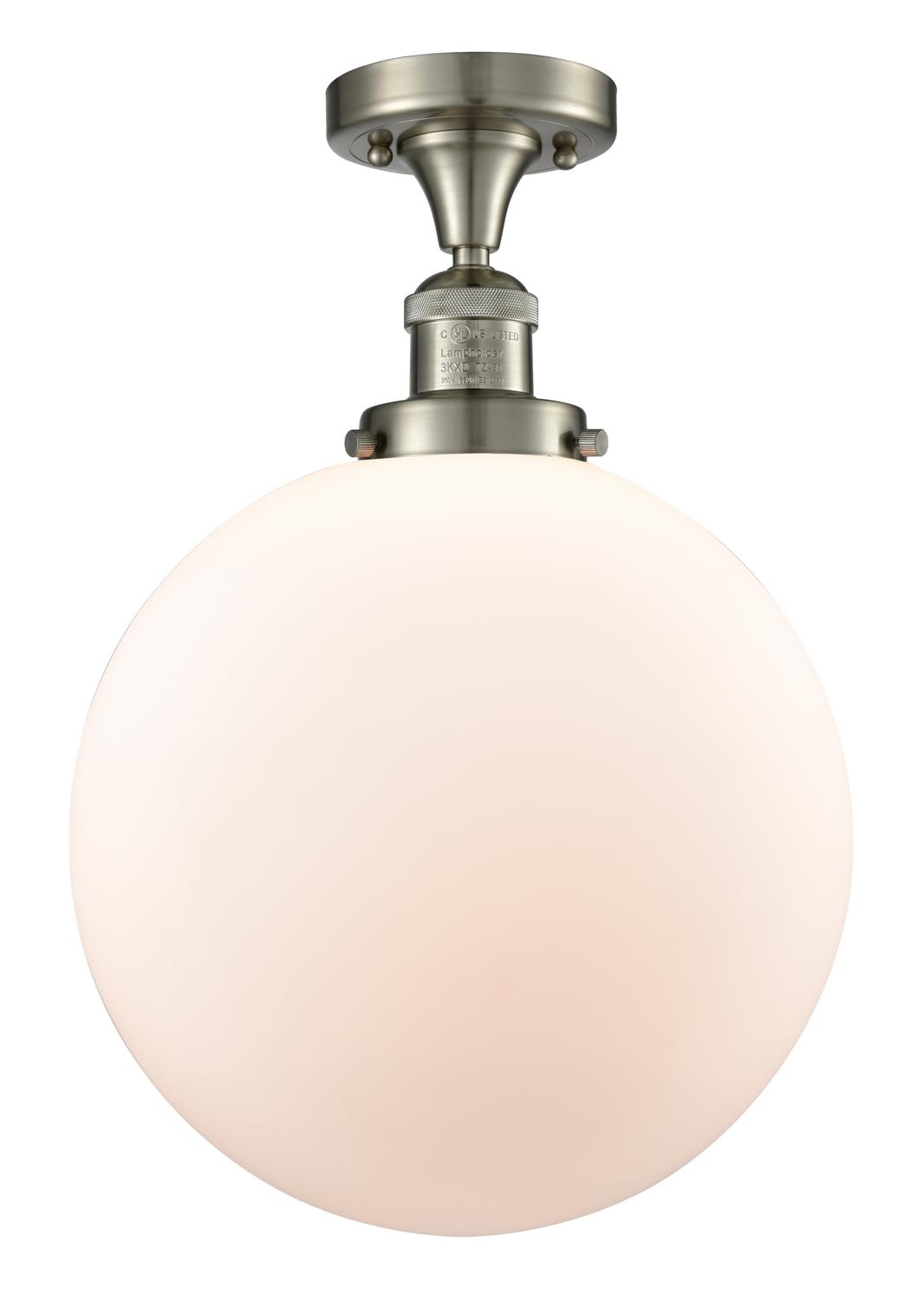 517-1CH-SN-G201-12-LED Bare Bulb 1 Light Cord Set in Brushed Satin Nickel - Vintage Edison Style Lighting for Home Decor, Cafe & Restaurant Ambiance