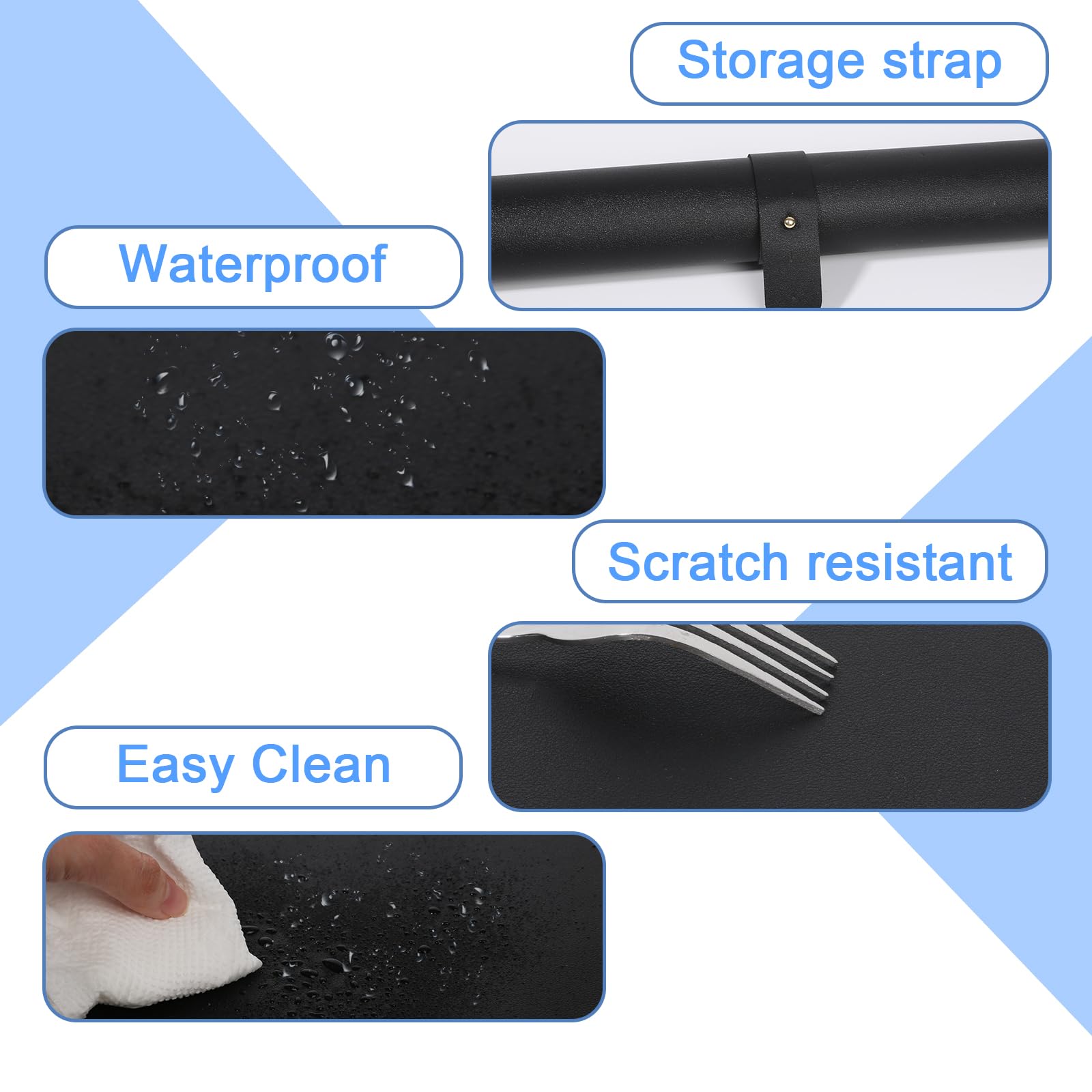 Premium SHIMIDO Nail Art Table Mat - Soft Microfiber Leather Hand Rest Pad for Nail Technicians & DIY Manicures | Non-Slip Workstation Mat for Salon, Home & Professional Use (Black)