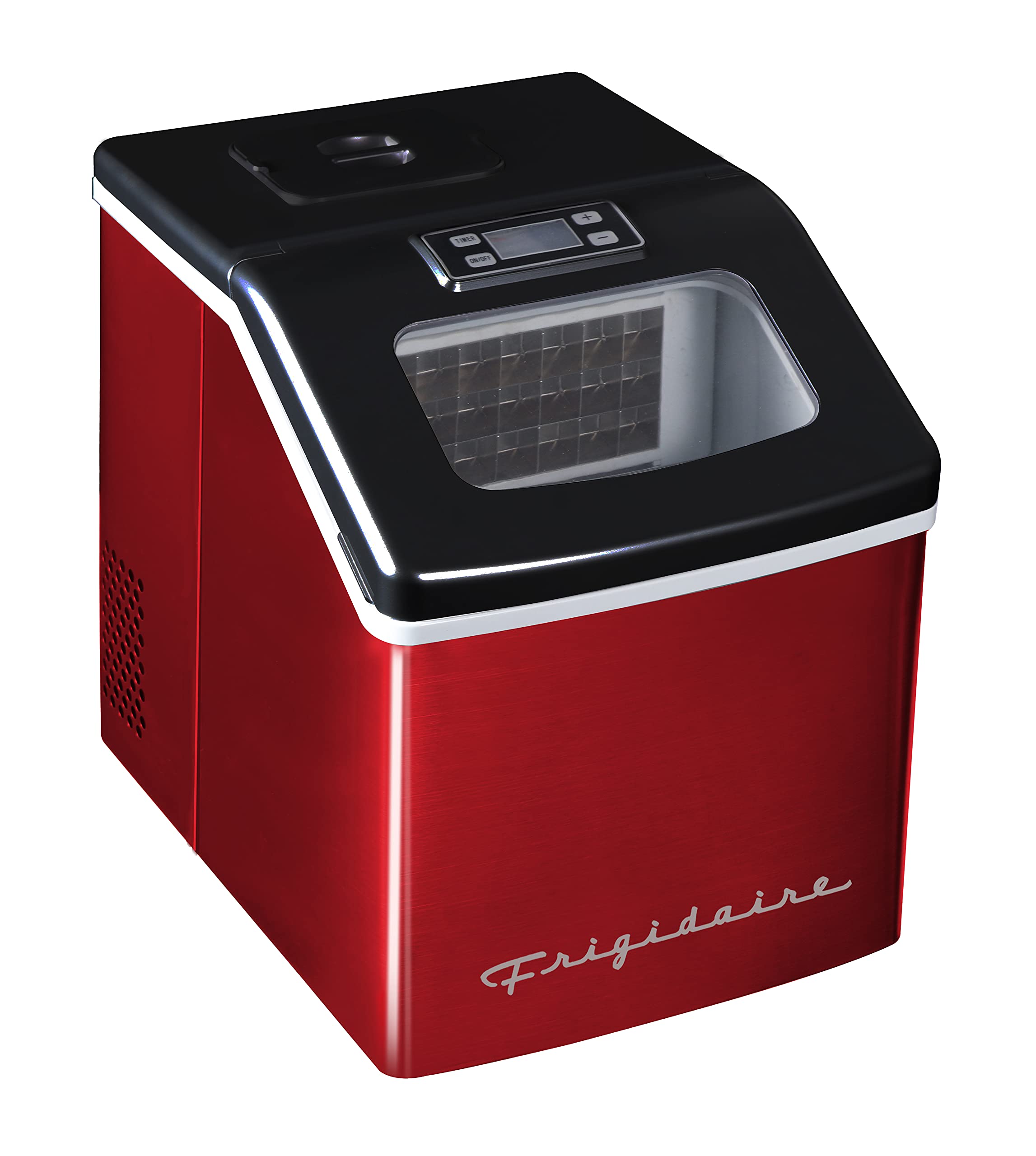 Frigidaire EFIC452-SSRED XL Countertop Ice Maker with 25-Pack Perfect Stix Ice Bags - Fast Ice Production for Parties, Cocktails & Outdoor Events