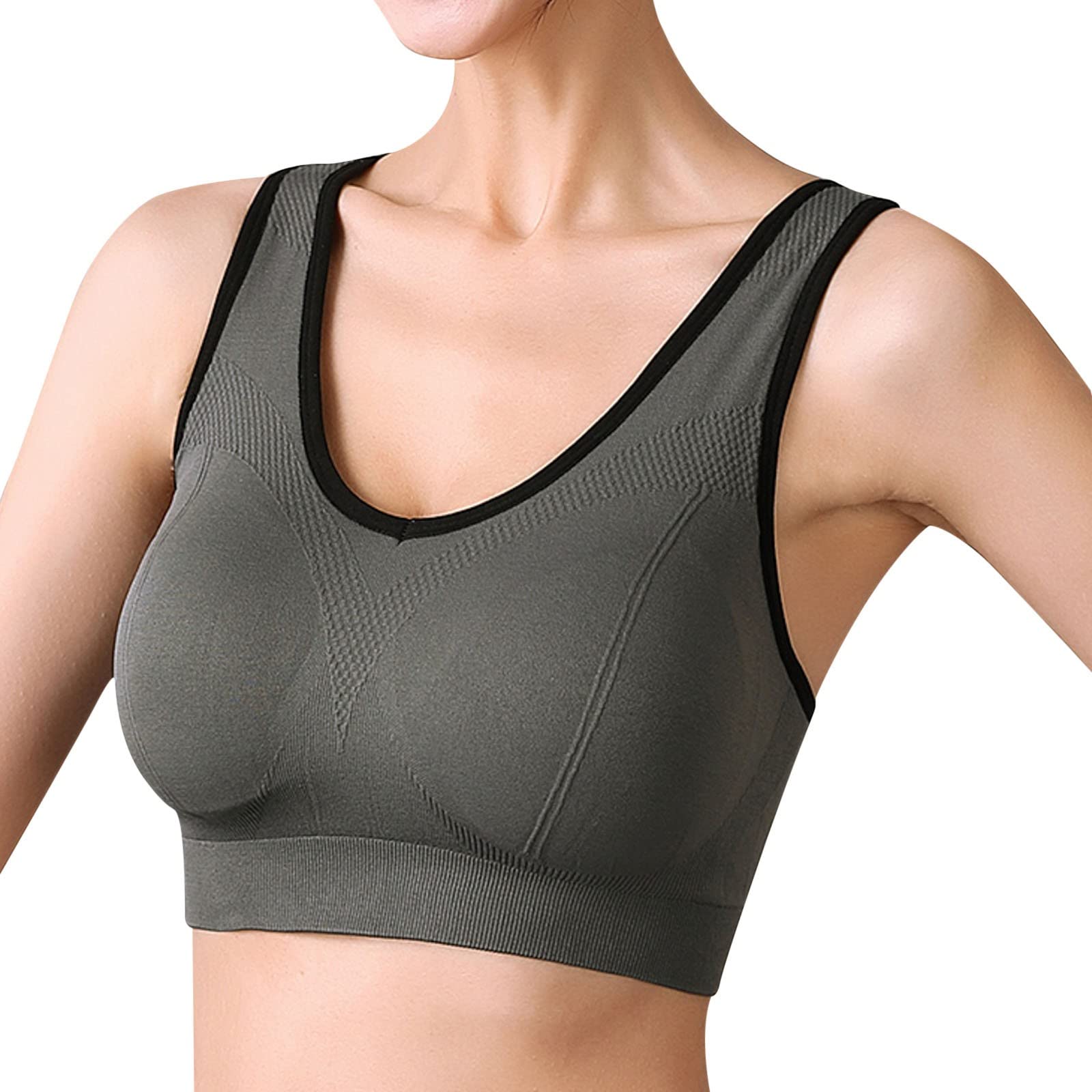 Apculy Women's Rimless Cross-Strap Sports Bra with Removable Pads - Yoga, Running, Dance & Workout Support - Breathable Comfort for Active Lifestyles