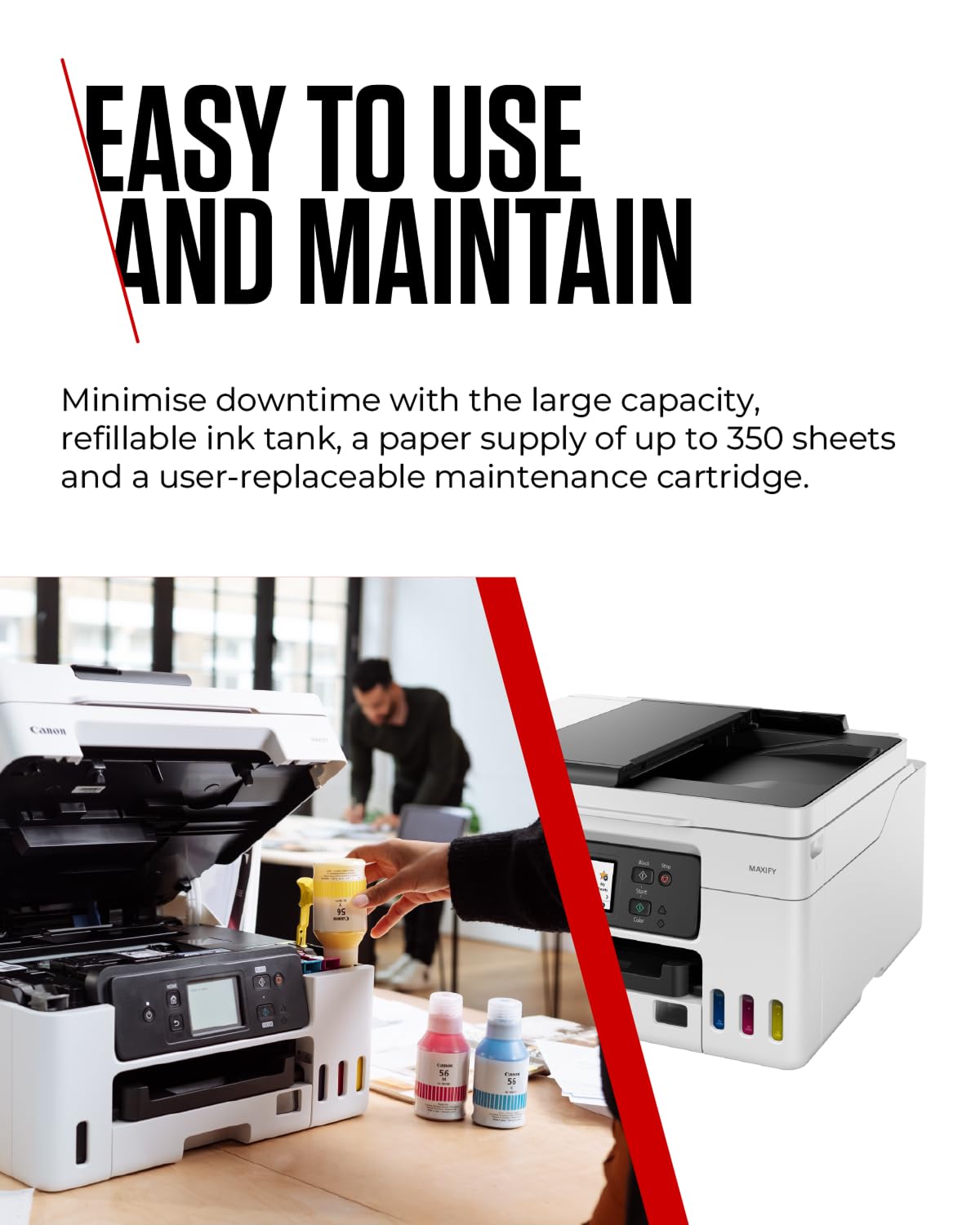 Canon MAXIFY GX4050 Wireless All-in-One MegaTank Inkjet Printer with Scanner, Copier & Fax - WiFi, Ethernet & USB Connectivity for Home & Office | A4 Color Printing, Scanning & Copying | Perfect for Small Businesses, Remote Work & Home Office Productivity