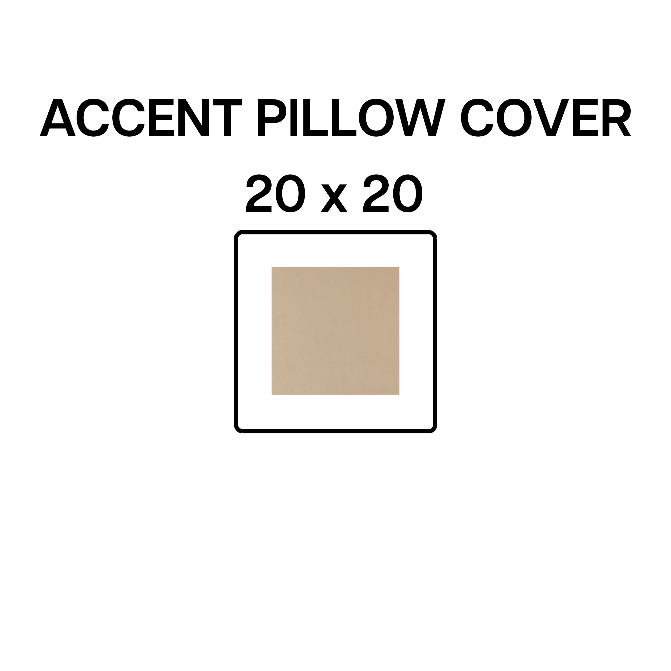 20x20 Oat Beige Accent Pillow Cover - Soft Decorative Throw Pillow Case for Sofa, Bed & Couch - BP 642 23 Home Decor