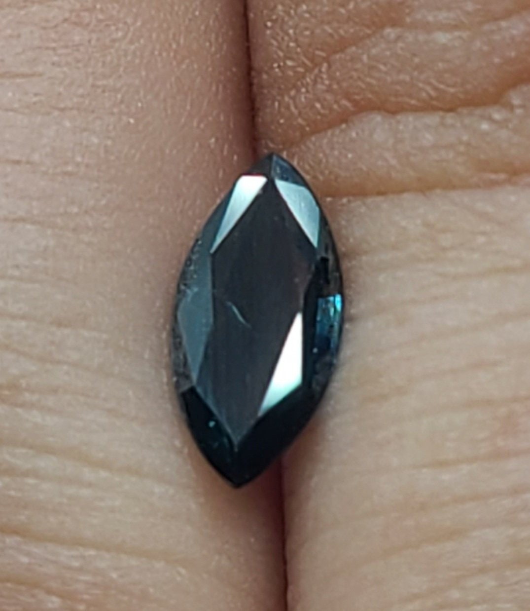 0.48ct Natural Medium Dark Greenish Blue Sapphire Marquise Loose Stone - 8x4mm, VS Clarity, September Birthstone for Jewelry Making & Engagement Rings