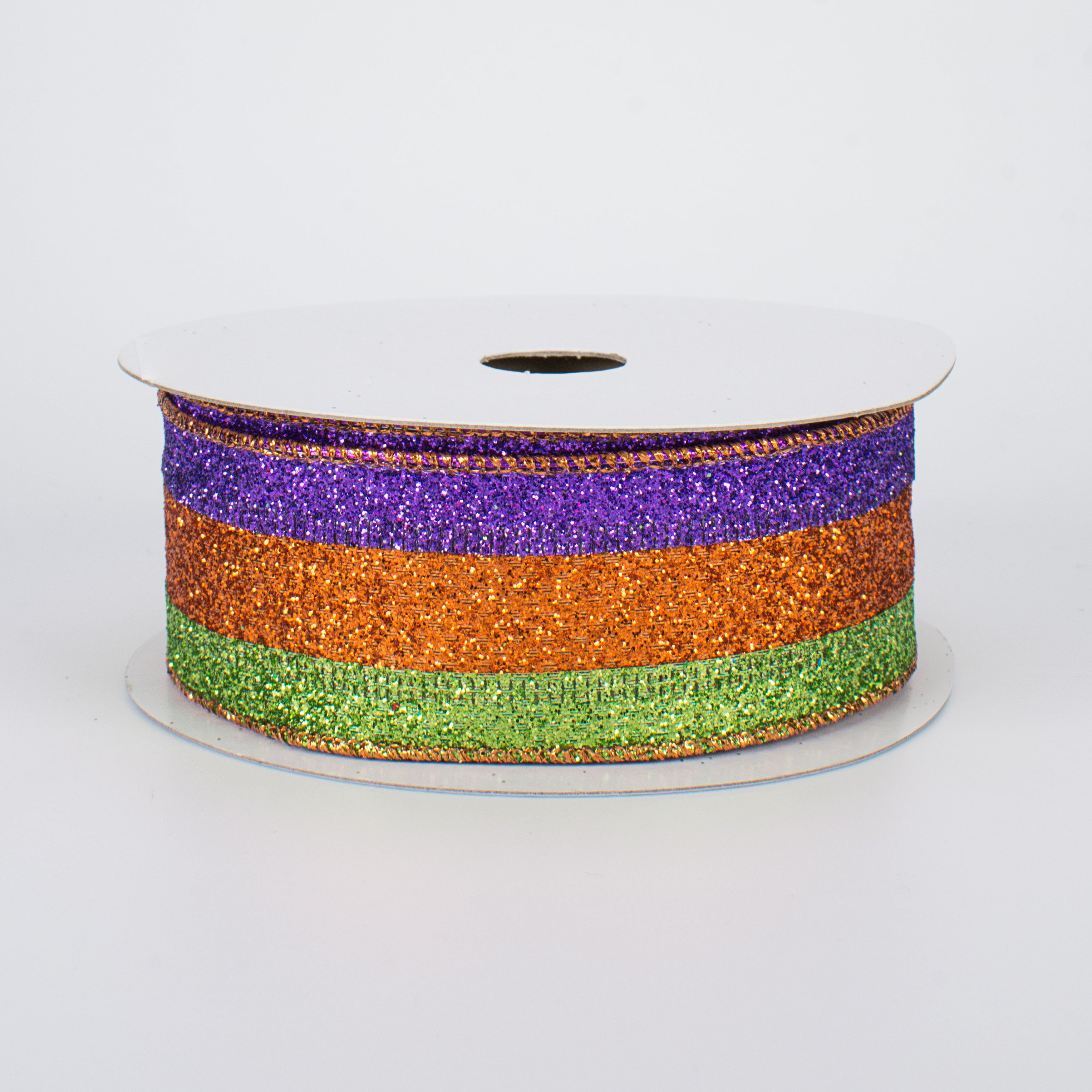 1.5 Inch Glitter Stripe Ribbon for Halloween Decorations - 10 Yards Spool - Perfect for Gift Wrapping, Party Decor, and DIY Crafts