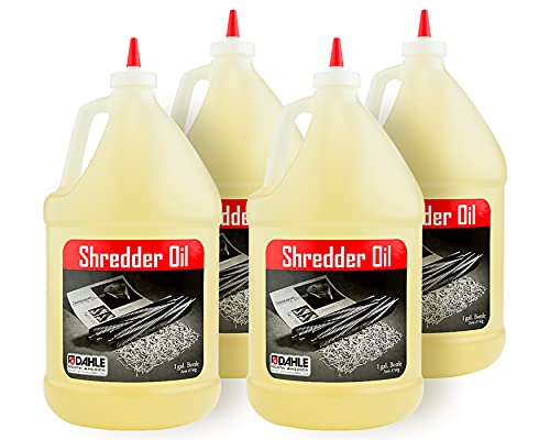 Premium Dahle Shredder Oil - Reduces Friction & Enhances Performance for All Paper Shredders (4-Pack, 1 Gallon Bottles) | Ideal for Office, Home & Commercial Use
