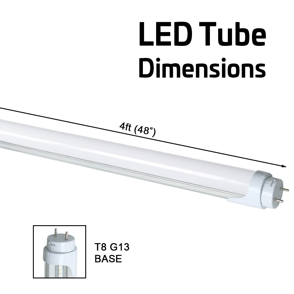 2200 Lumens 4ft T8 LED Tube Light - Ballast Bypass, Double Ended, 17W, 5000K Daylight, 120-277V (Pack of 50) - Perfect for Commercial Lighting, Warehouses, Offices, and Retail Stores
