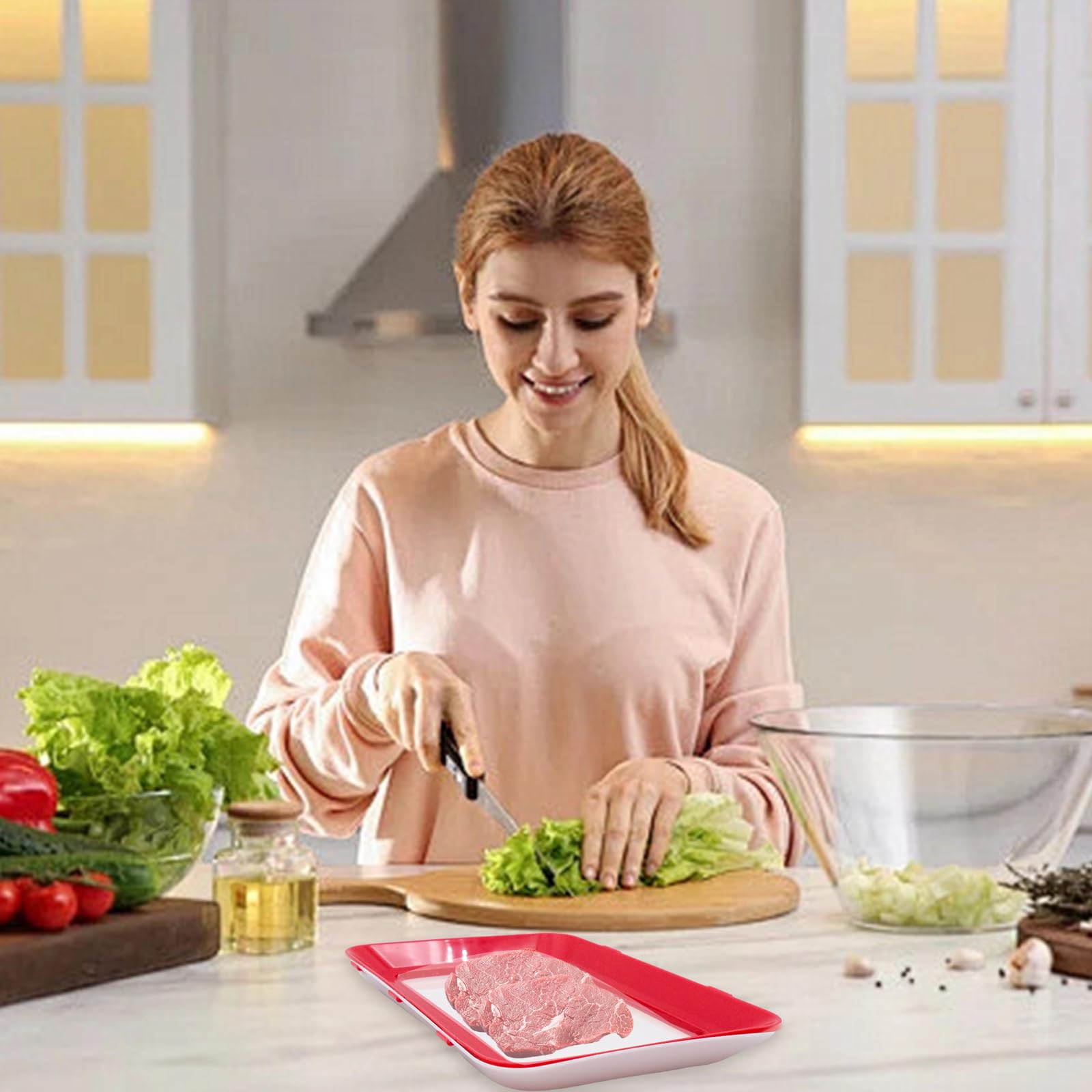 2-Pack Reusable Food Storage Trays - Stackable BPA-Free Plastic Food Preserver Containers for Fruits, Vegetables & Meal Prep - Perfect for Fridge, Pantry & Picnic Organization