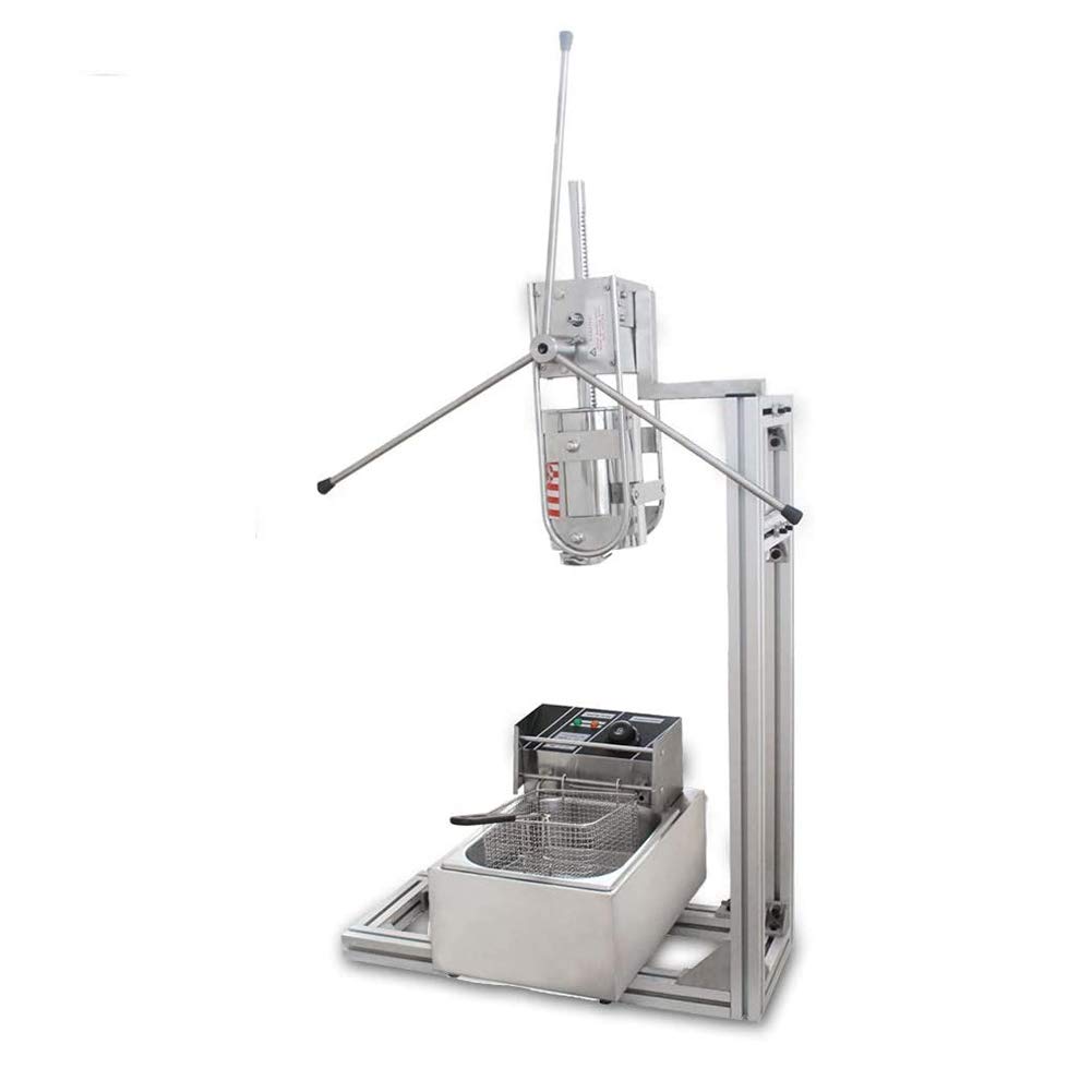 WUPYI Commercial Churro Maker Machine - 3L Stainless Steel Vertical Spanish Donut Maker with 6L Fryer & 700ml Filler | Perfect for Restaurants, Food Trucks, and Home Baking | Make Authentic Spanish Churros Easily
