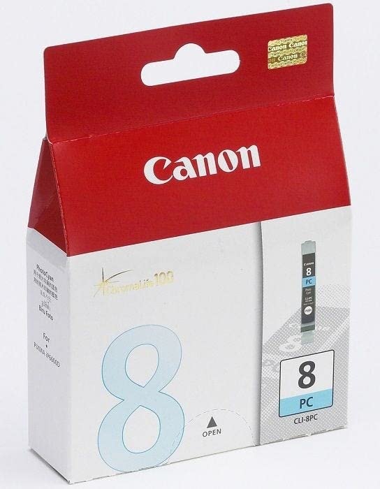 Canon CLI-8PC ChromaLife 100 Photo Cyan Ink Cartridge (0624B002AA) - High-Quality Printer Ink for Photo Printing, Home Office & Professional Photography