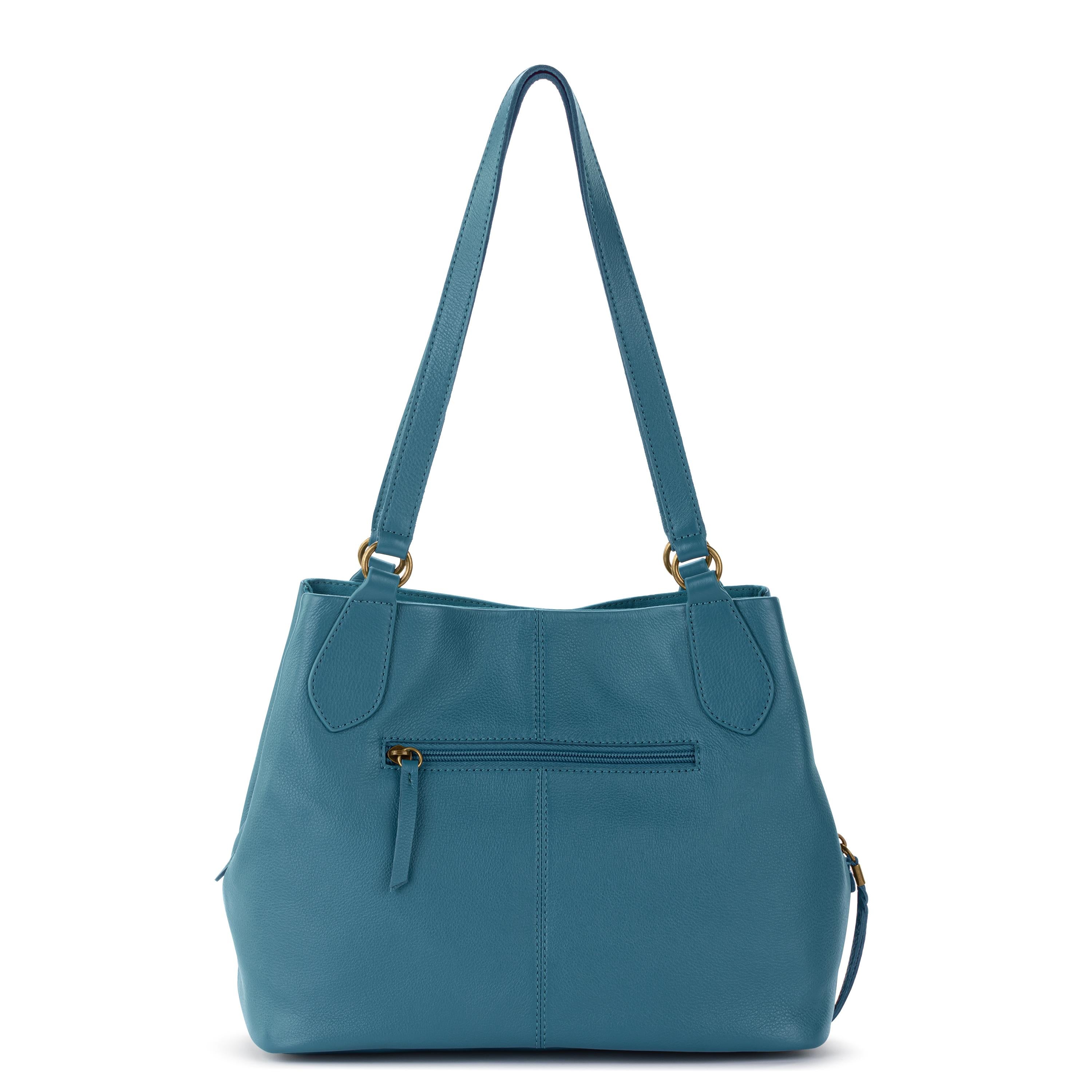 Premium Melrose Satchel - Genuine Leather Handbag in Lagoon Blue - Perfect for Work, Travel & Everyday Use
