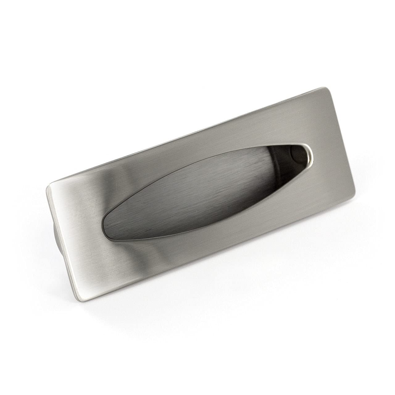 Brushed Nickel Cabinet Pull Handle 3-inch (76mm) Center-to-Center - Modern Recessed Drawer Handle for Kitchen Cabinets, Bathroom Vanity & Furniture (Pack of 10) - Durable Hardware for Home Renovation & DIY Projects