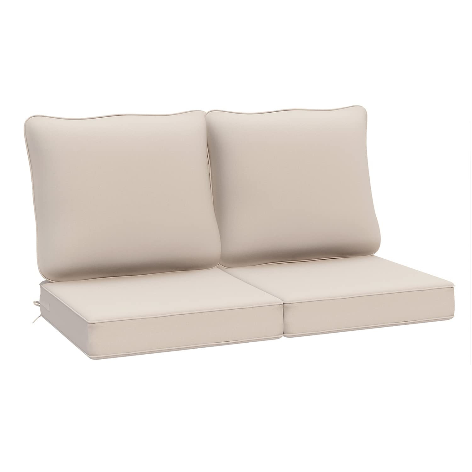 **Water-Resistant Outdoor Deep Seat Cushions for Patio Furniture – Set of 2 (24x24x5 Inches, Light Beige) – Perfect for Garden, Deck, and Poolside Relaxation**