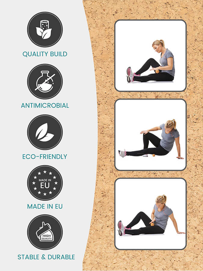 Premium Yoga & Massage Ball Set of 3 - 4cm & 6cm Cork Therapy Balls for Deep Tissue Relief, Myofascial Release, Trigger Point Therapy - Perfect for Yoga, Pilates, Gym Recovery & Home Use