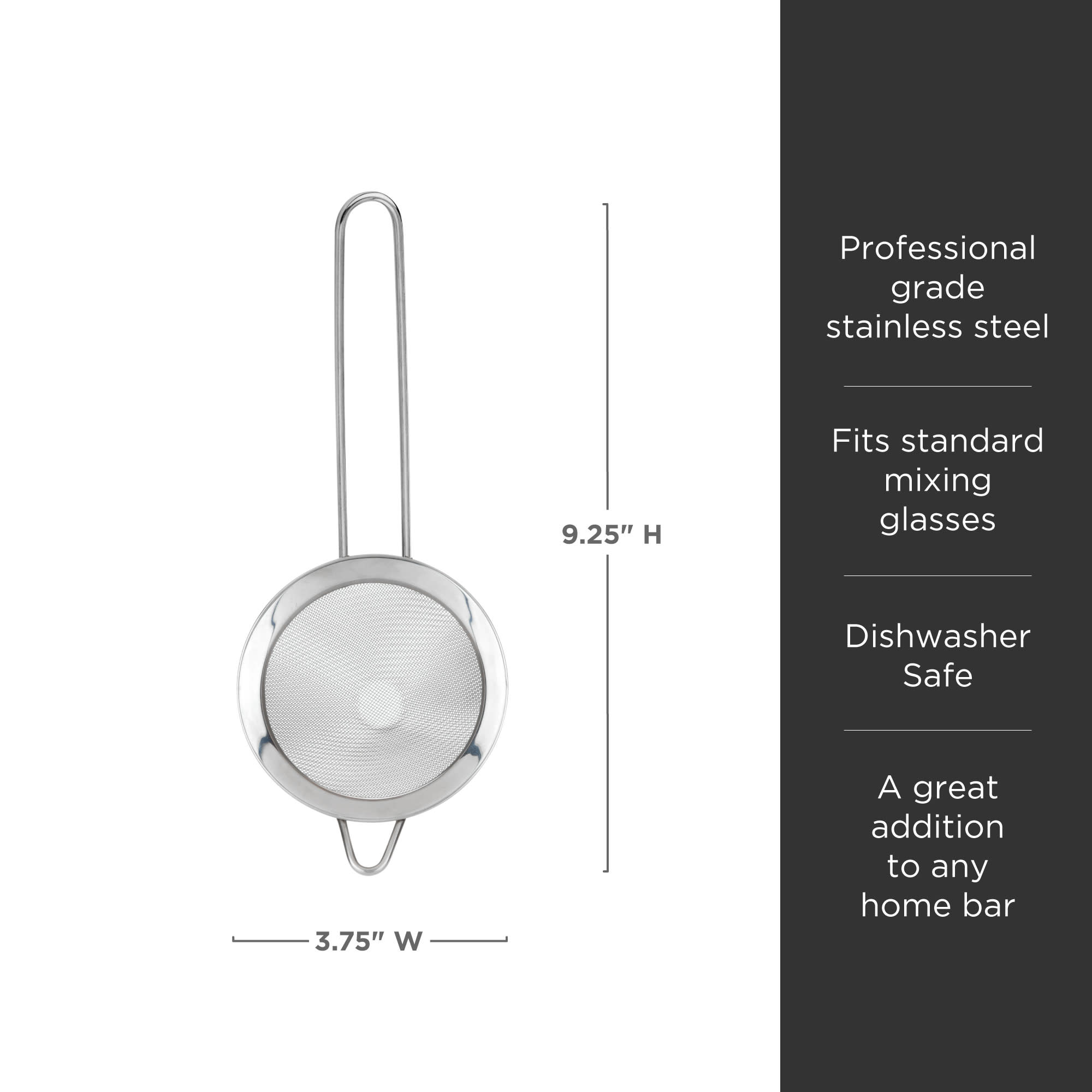 Premium Stainless Steel Fine Mesh Cone Strainer for Tea, Coffee & Cocktails - Durable Kitchen & Bar Filter with Handle for Easy Pouring