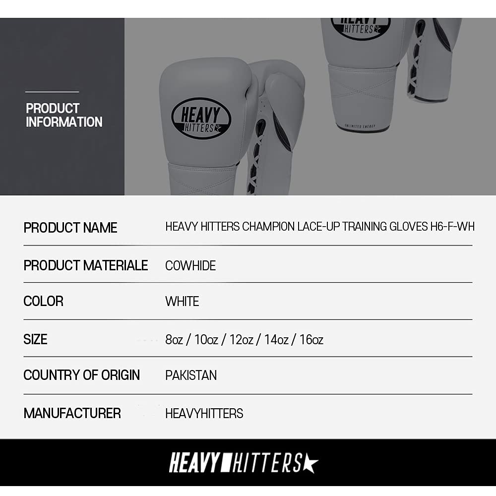 Heavy Hitters Pro Boxing Gloves for Men & Women - Premium Leather Muay Thai, Kickboxing, MMA Training & Heavy Bag Workout Gloves | Perfect for Sparring, Fitness & Combat Sports