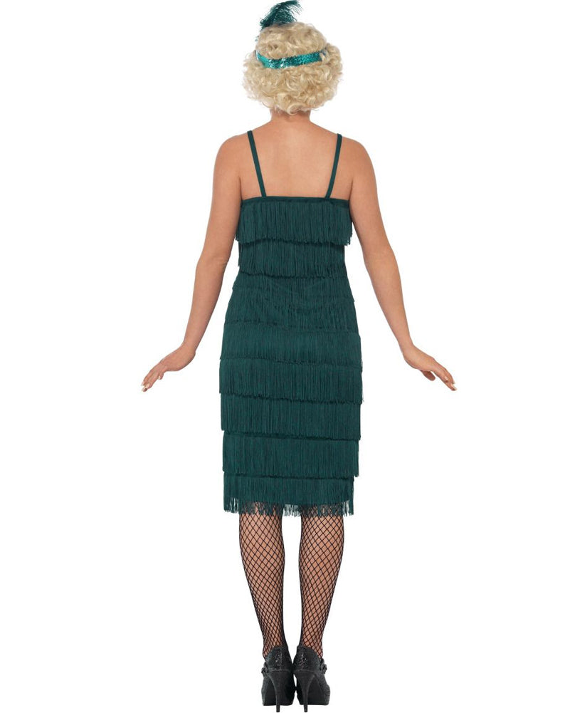 Vintage 1920s Teal Flapper Dress for Women - Roaring Twenties Gatsby Costume for Halloween, Themed Parties & Burlesque Shows