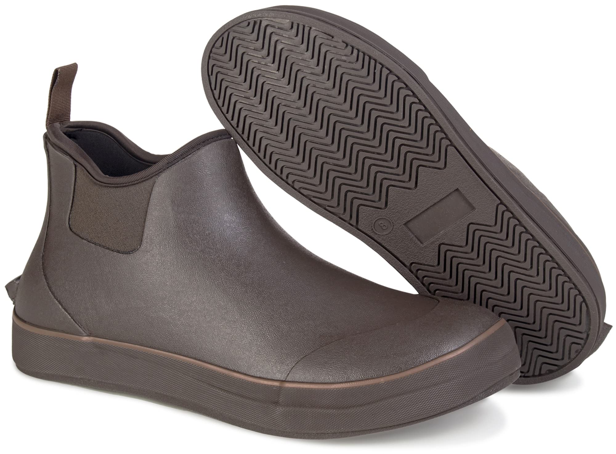 TENGTA Men's Waterproof Deck Boots - Ankle Rain Boots with Neoprene Lining & Rubber Sole - Perfect for Fishing, Boating, and Outdoor Work