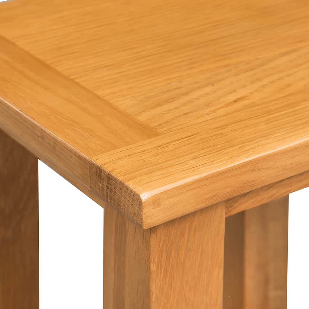 Solid Oak Wood Square End Table - 10.6