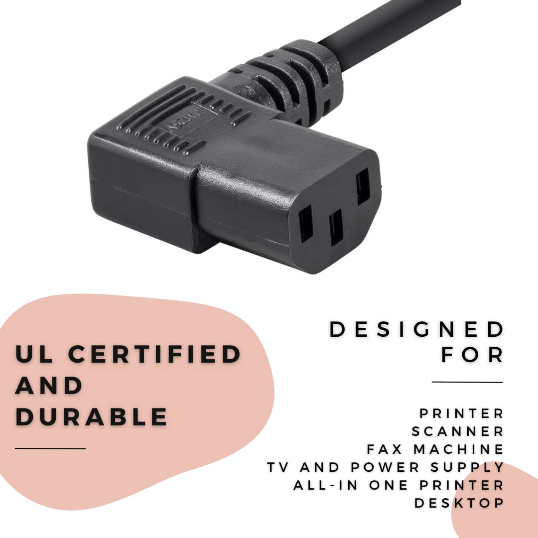 6 Feet Right Angle Power Cord for Dell P2210 22