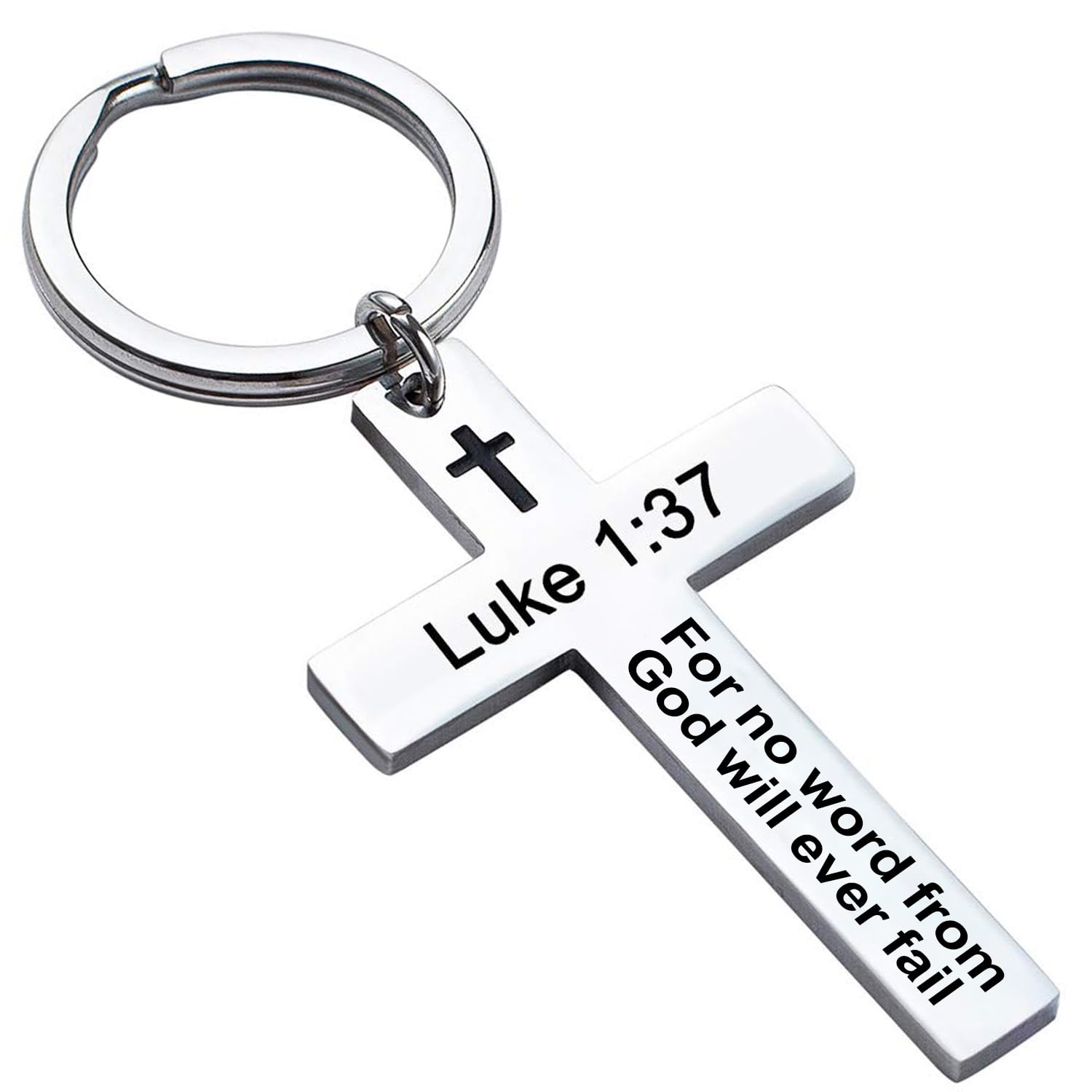 Religious Cross Keychain for Men - Inspirational Bible Verse Keyring, Christian Scripture Gift for Easter Basket Stuffers - Perfect for Church Events, Baptisms & Daily Faith Reminders