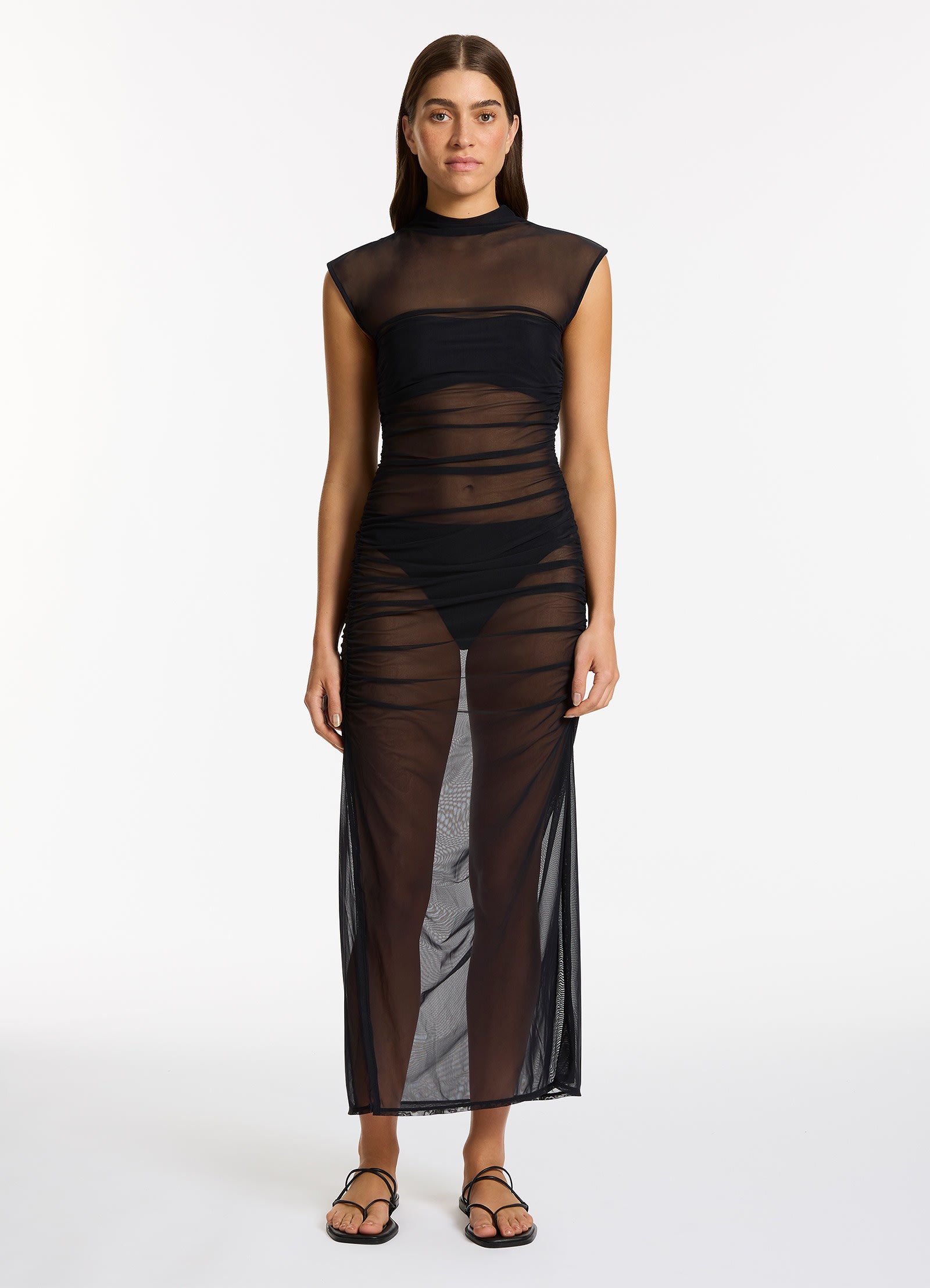 Jetset Lure Mesh Dress for Women - Elegant Black Evening Gown for Party, Night Out & Special Occasions