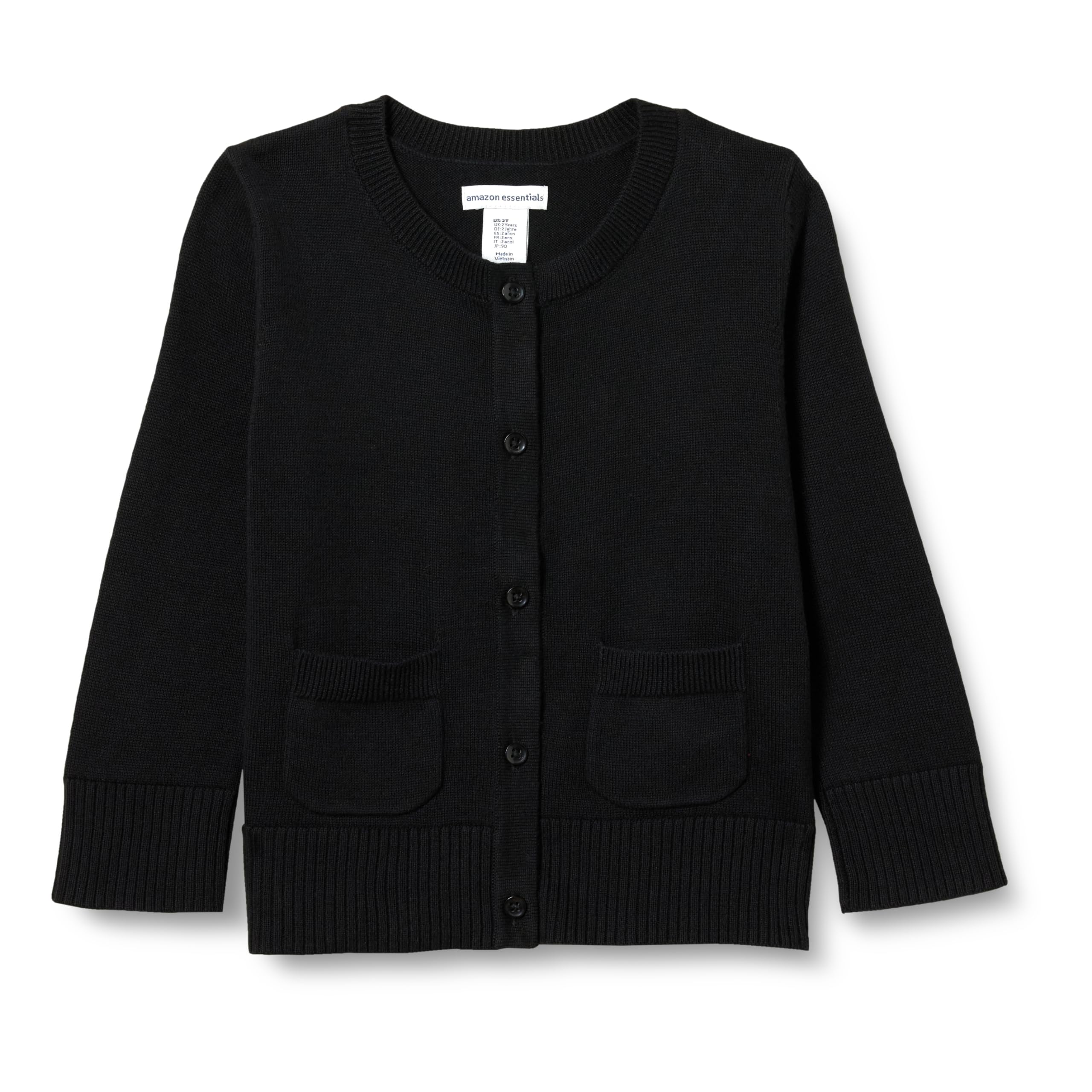 Amazon Essentials Girls & Toddlers Uniform Slim Fit Cardigan Sweater - Perfect for School Uniforms & Casual Wear
