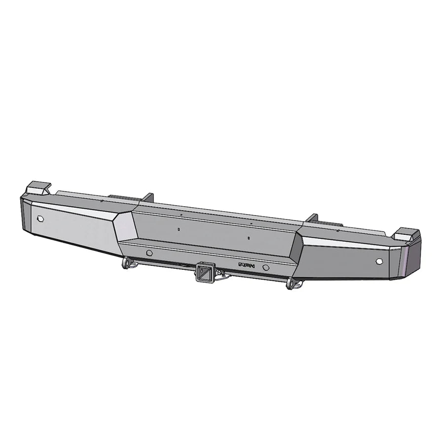 Heavy Duty 4x4 Rear Bumper with HD Tow Hitch for 2021-2023 Ford F-150 Truck - Off-Road Protection & Towing Accessory for Adventure & Work Scenes