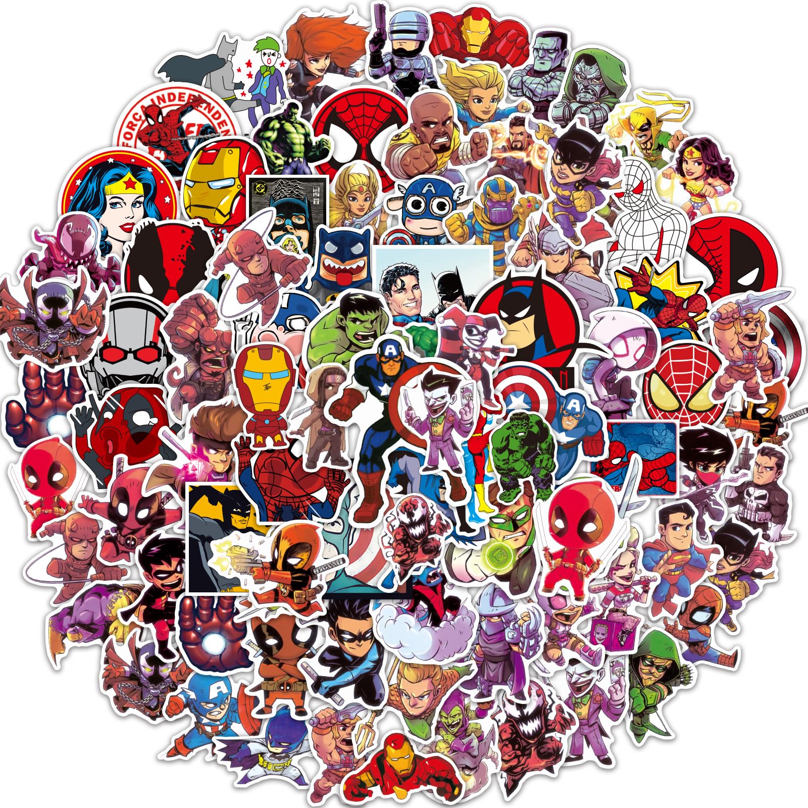 100Pcs Superhero Stickers for Water Bottles - Vinyl Cartoon Avengers & Comic Legends Decals for Teens, Kids & Boys - Perfect for Laptops, Hydroflasks & School Supplies - Cute Anime Stickers for Backpacks, Notebooks & DIY Crafts